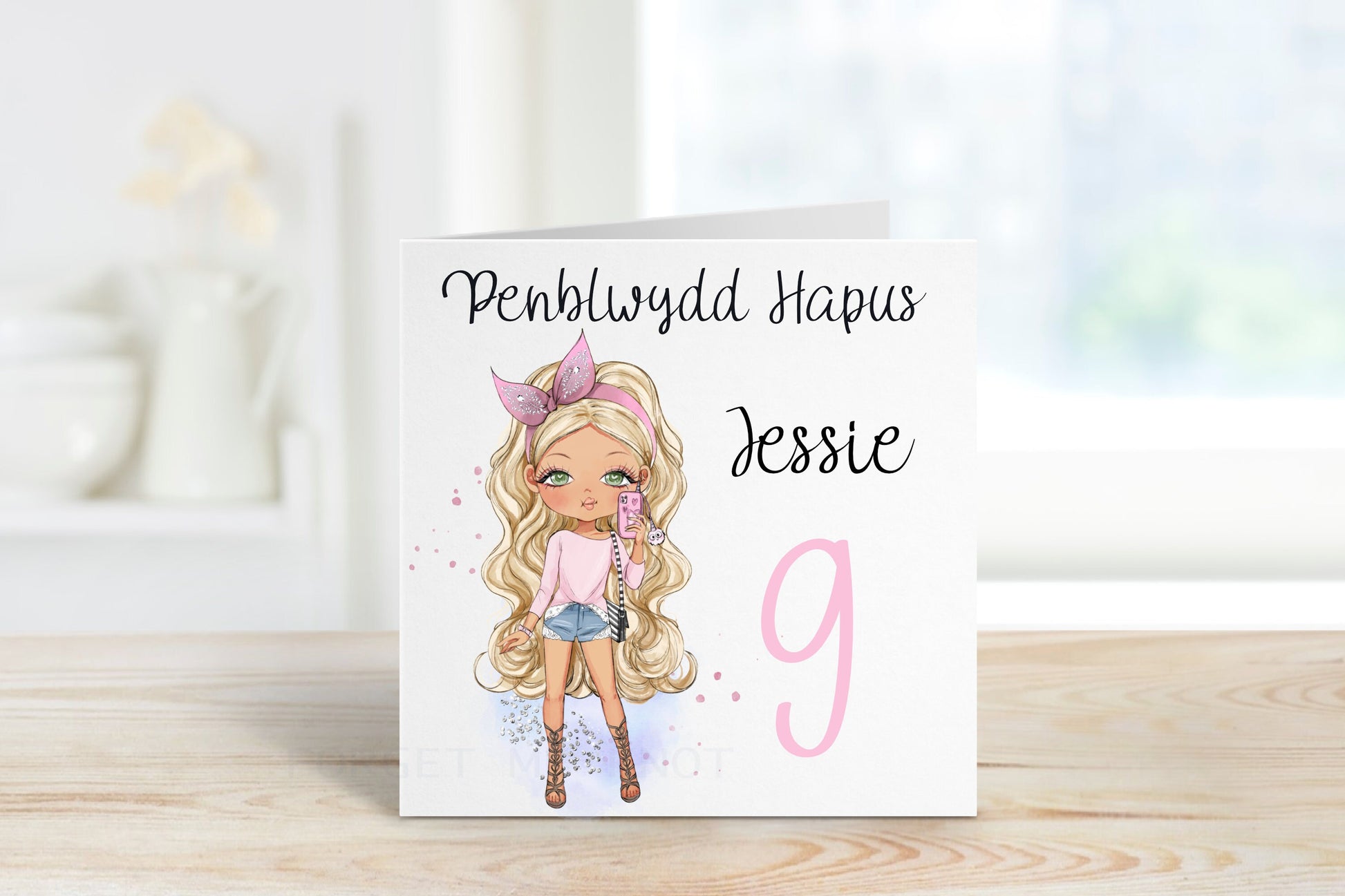 Welsh Birthday Card, Welsh Birthday Card For Girls, Daughter Birthday Card, Fashion Girl Birthday Card For Her, Personalised Birthday Cards