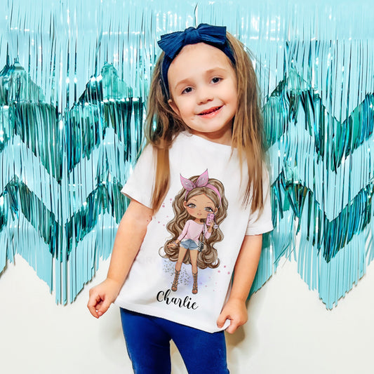 Kids Tshirt, Personalised T-shirt For Girls, Girls Tshirt, T Shirt For Kids, Fashion Girl Tshirt