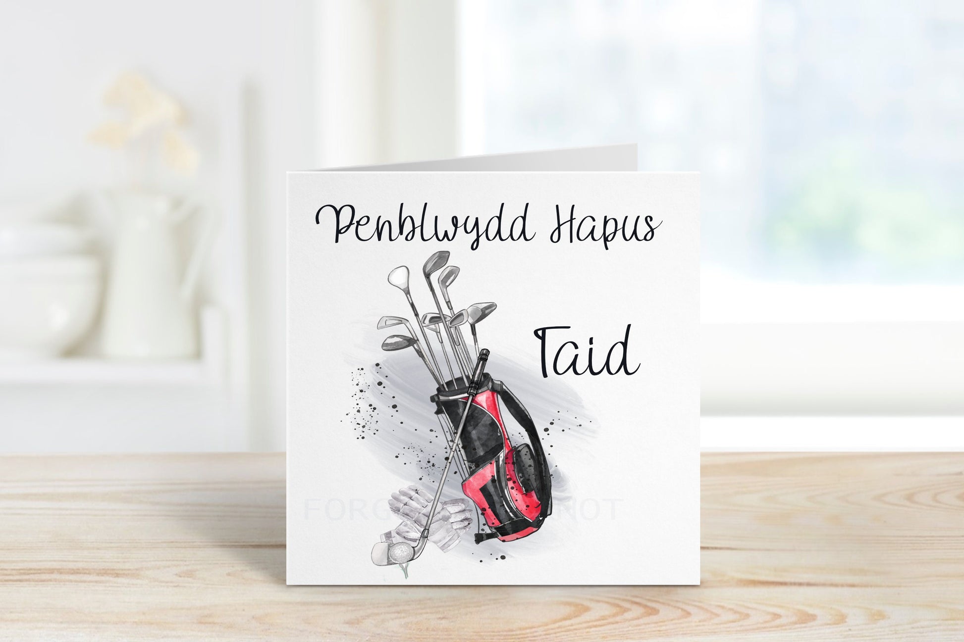 Welsh Birthday Card, Penblwydd Hapus, Welsh Birthday Card For Dad, Golf Birthday Card, Golfer Birthday, Welsh Birthday Taid, Cerdyn Cymraeg