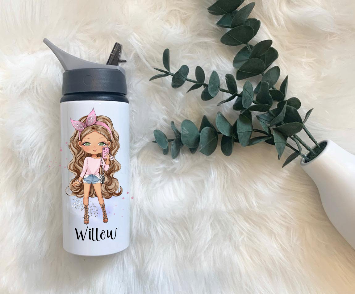 Personalised Water Bottle, Drinks Bottle, Water Bottle With Straw, Granddaughter Gift, Teen Gift, Sassy Girl Water Bottle, Gift For Girls