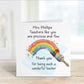 Teacher Card, Card For Teacher, Thank you Teacher Card, Thank you Teacher Gift, Personalised Teacher Card