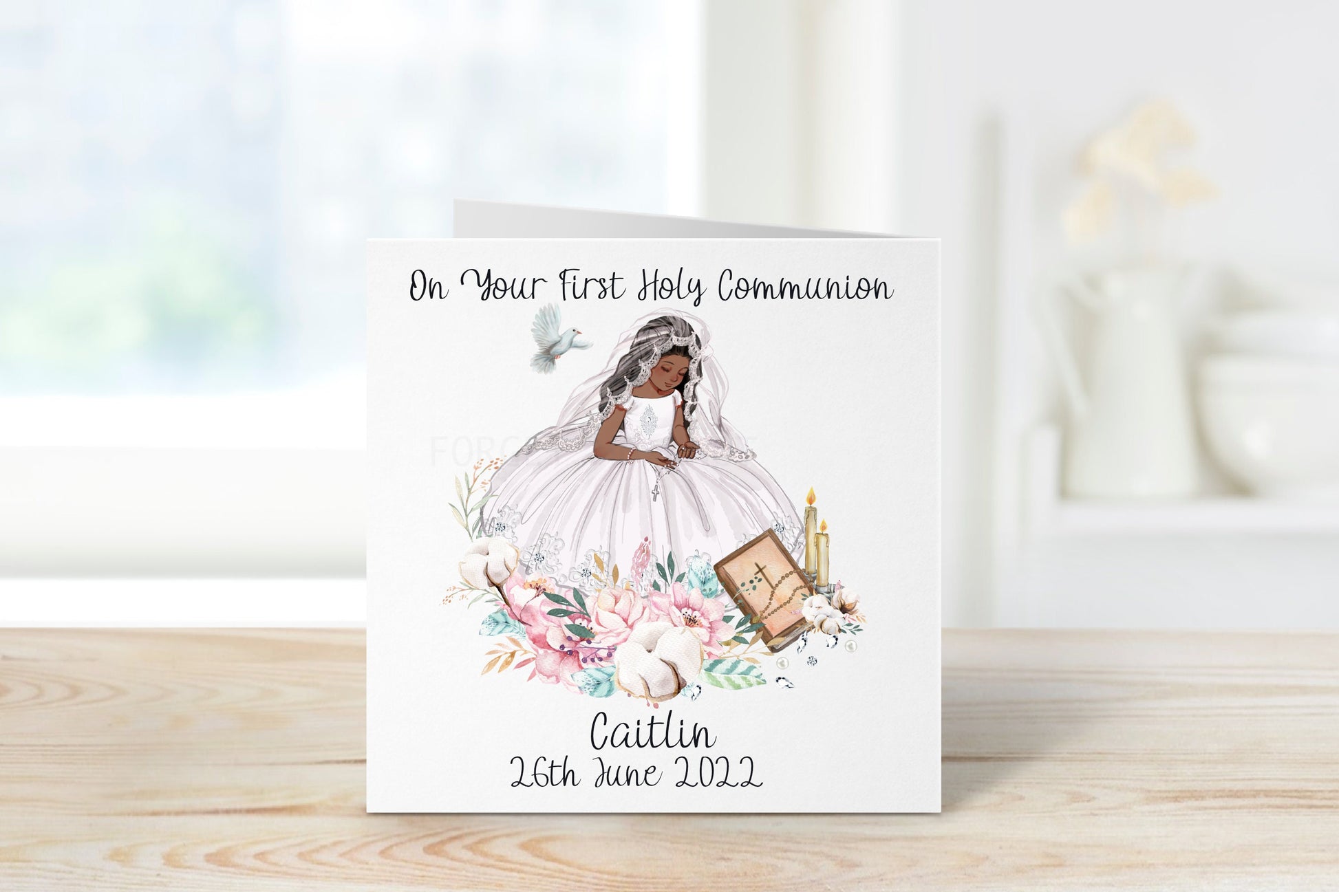 First Holy Communion Card, Holy Communion Card For Girls, Holy Communion Card For Daughter, Holy Communion Card For Granddaughter
