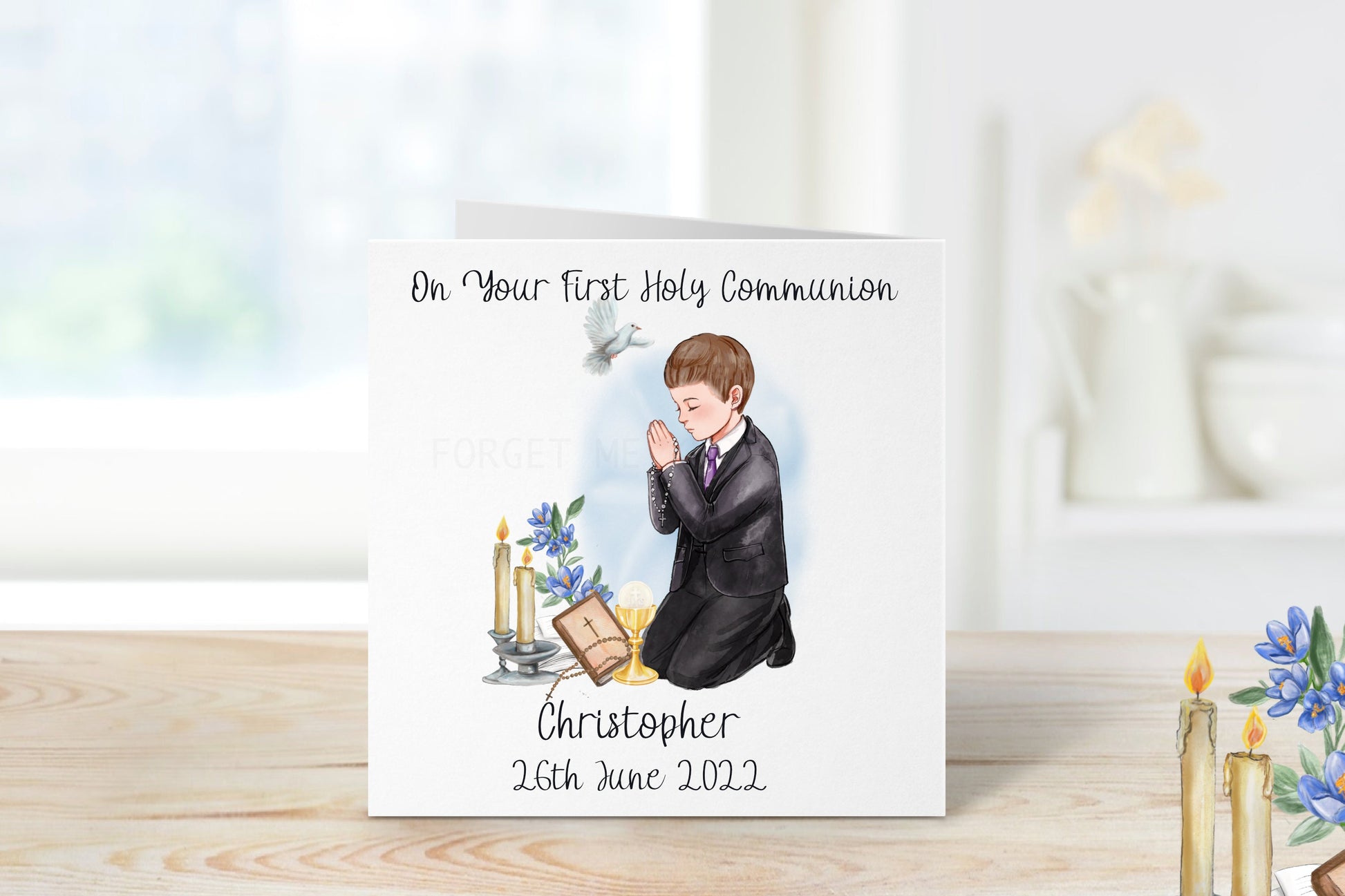 First Holy Communion Card, Holy Communion Card For Boys, Holy Communion Card For Son, Holy Communion Card For Grandson, Card For Godson