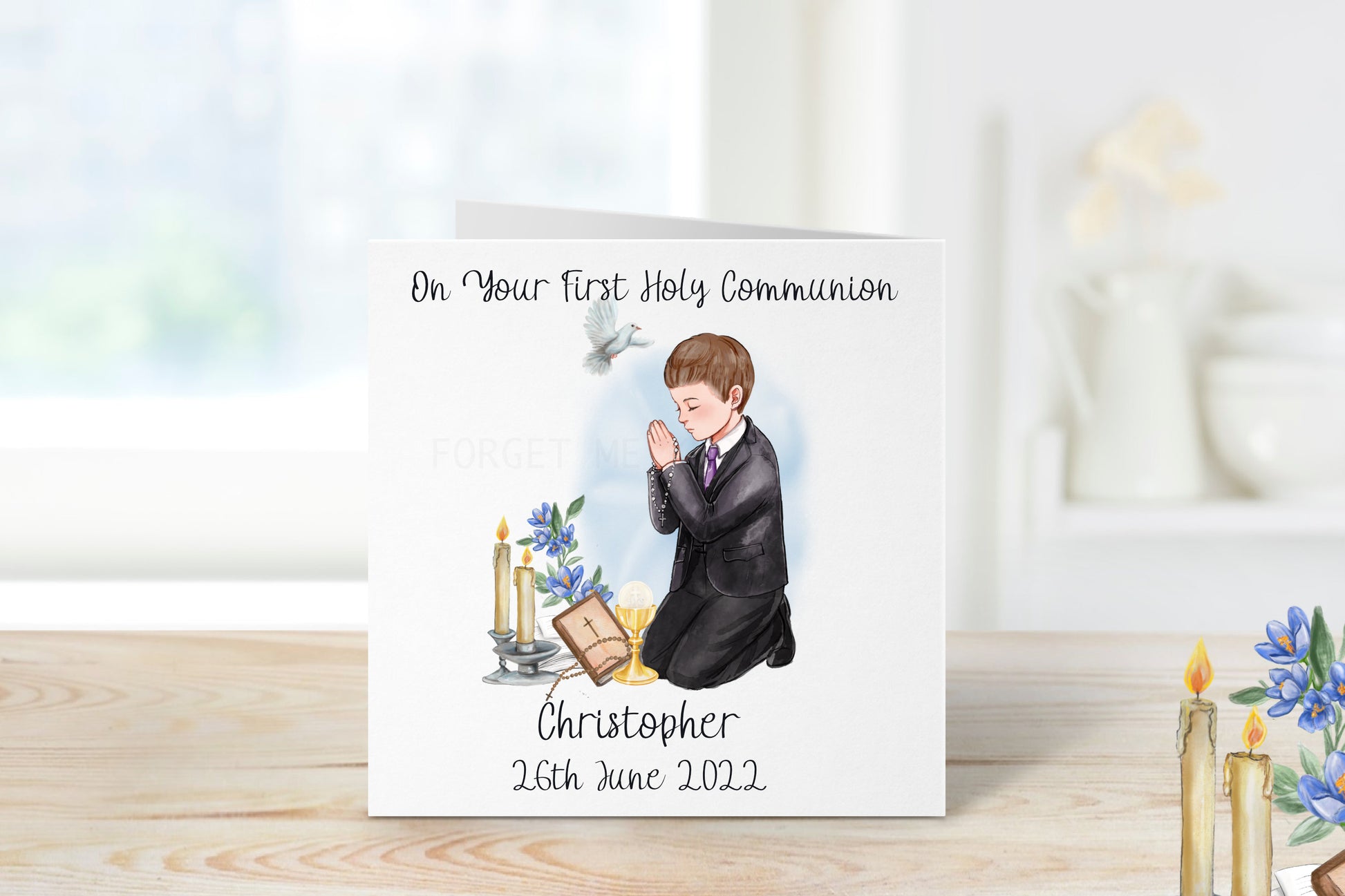 First Holy Communion Card, Holy Communion Card For Boys, Holy Communion Card For Son, Holy Communion Card For Grandson, Card For Godson