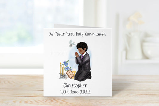 First Holy Communion Card, Holy Communion Card For Boys, Holy Communion Card For Son, Holy Communion Card For Grandson, Card For Godson