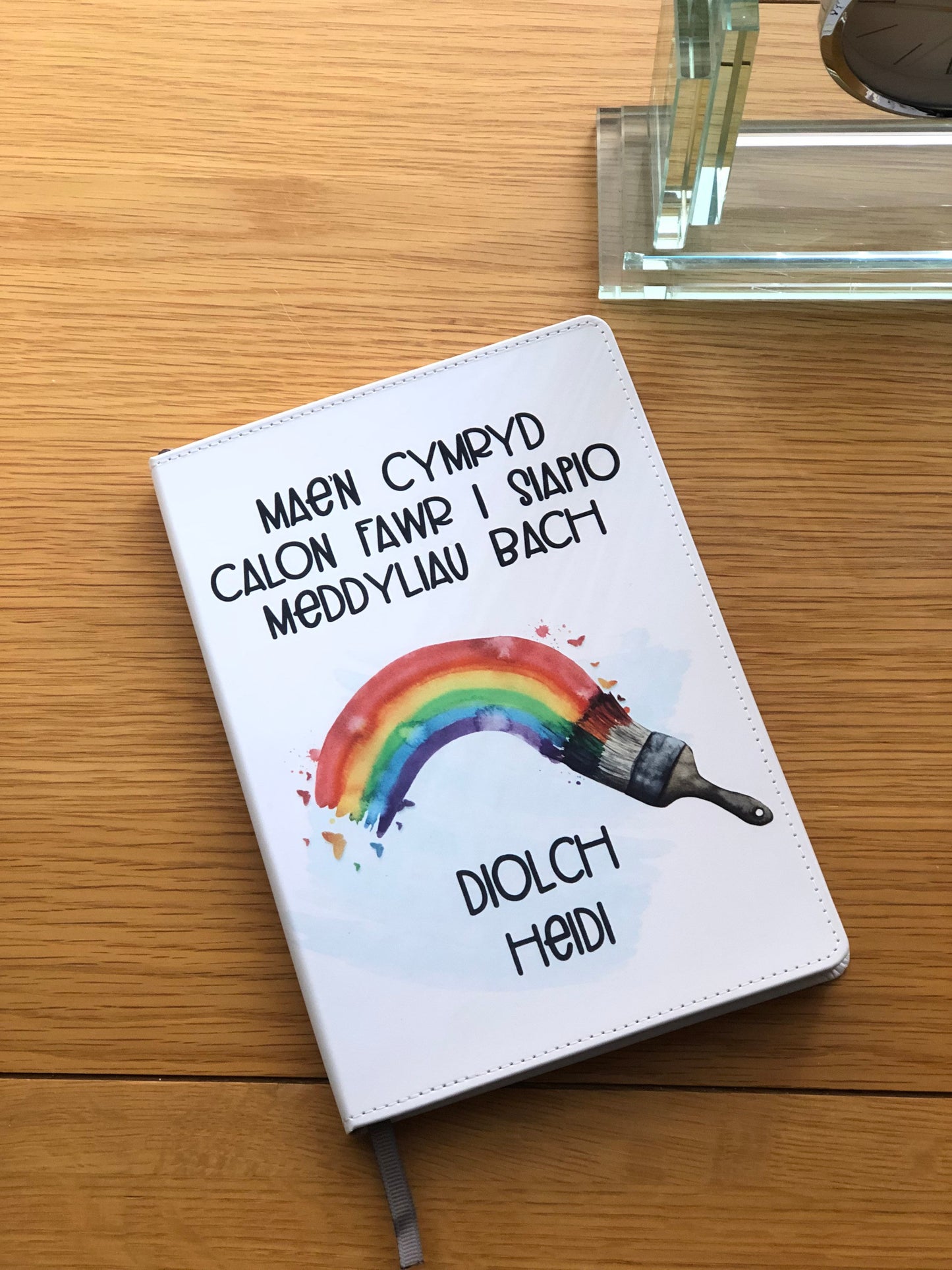 Welsh Teacher Gift, Diolch Athrawes, Card For Teacher, Personalised Teacher Notebook, Personalised Welsh Teacher Card, End Of Term Gift