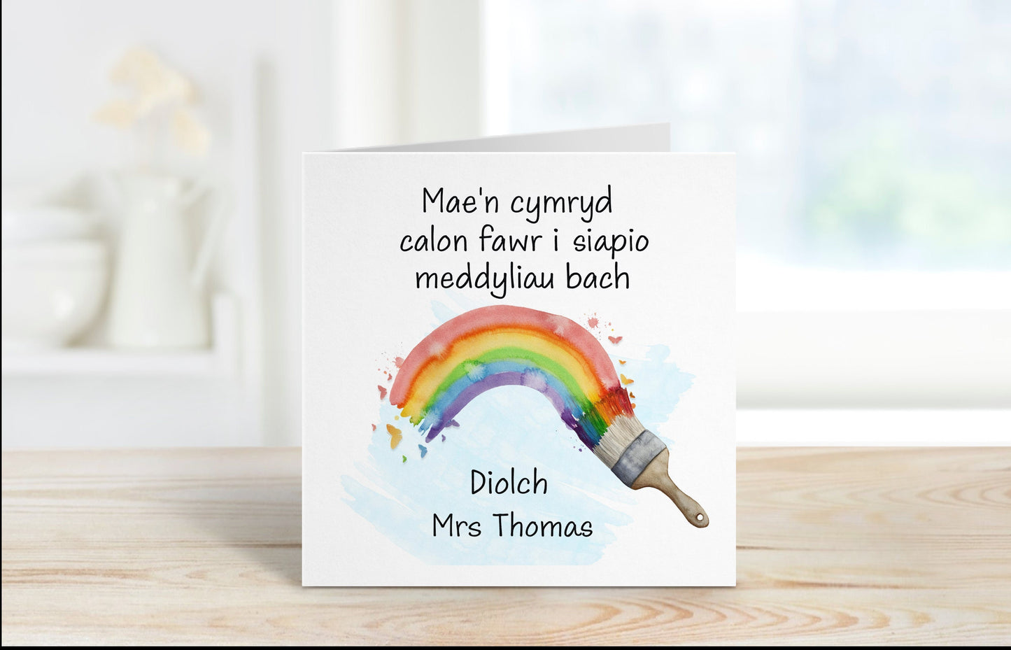 Welsh Teacher Gift, Diolch Athrawes, Card For Teacher, Personalised Teacher Notebook, Personalised Welsh Teacher Card, End Of Term Gift