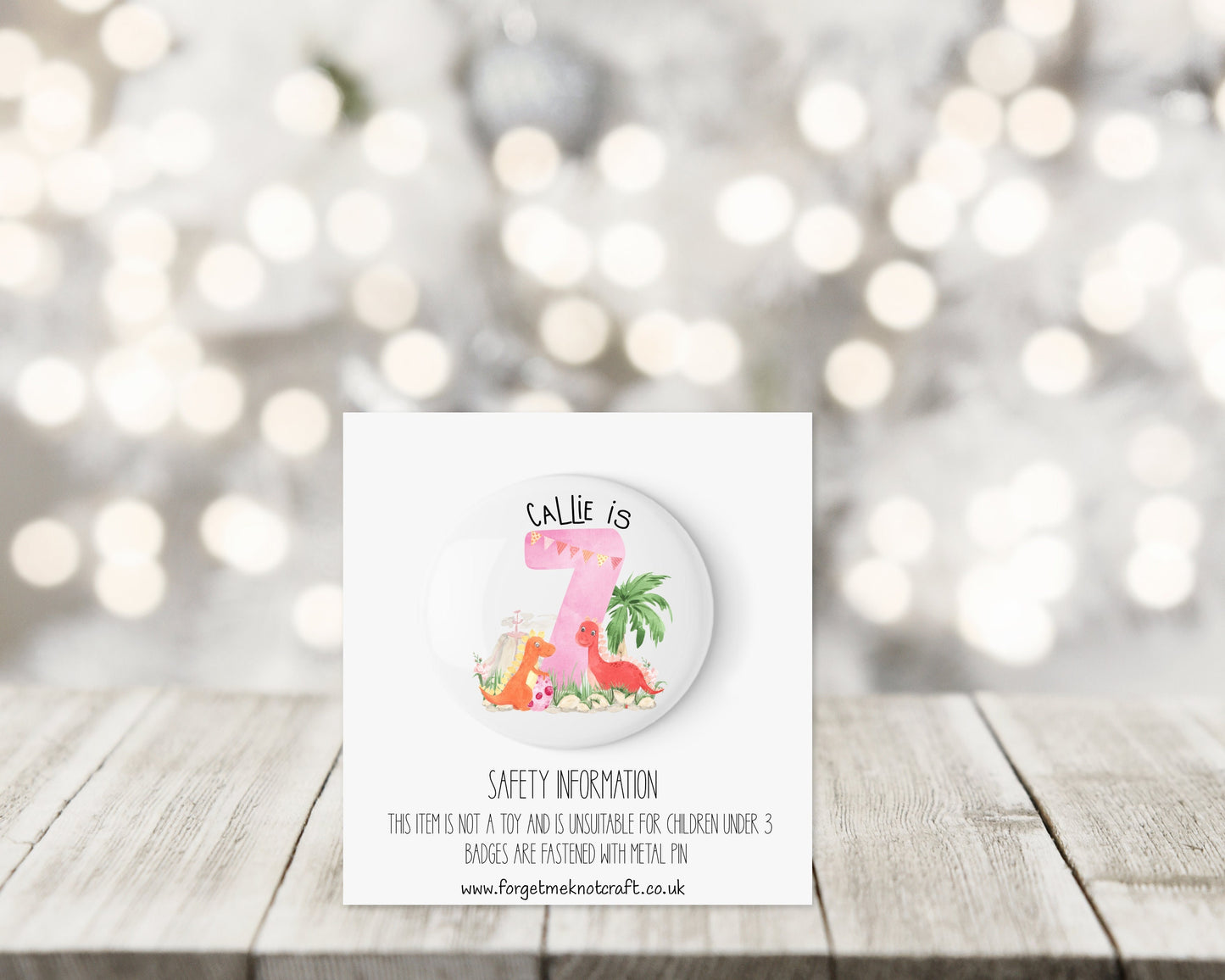 Dino Birthday Card, Kids Birthday Badge, Birthday Badge For Kids, Personalised Birthday Card, Rocket Badge, Badge For Boys, Badge For Girls