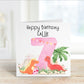 Dino Birthday Card, Kids Birthday Badge, Birthday Badge For Kids, Personalised Birthday Card, Rocket Badge, Badge For Boys, Badge For Girls