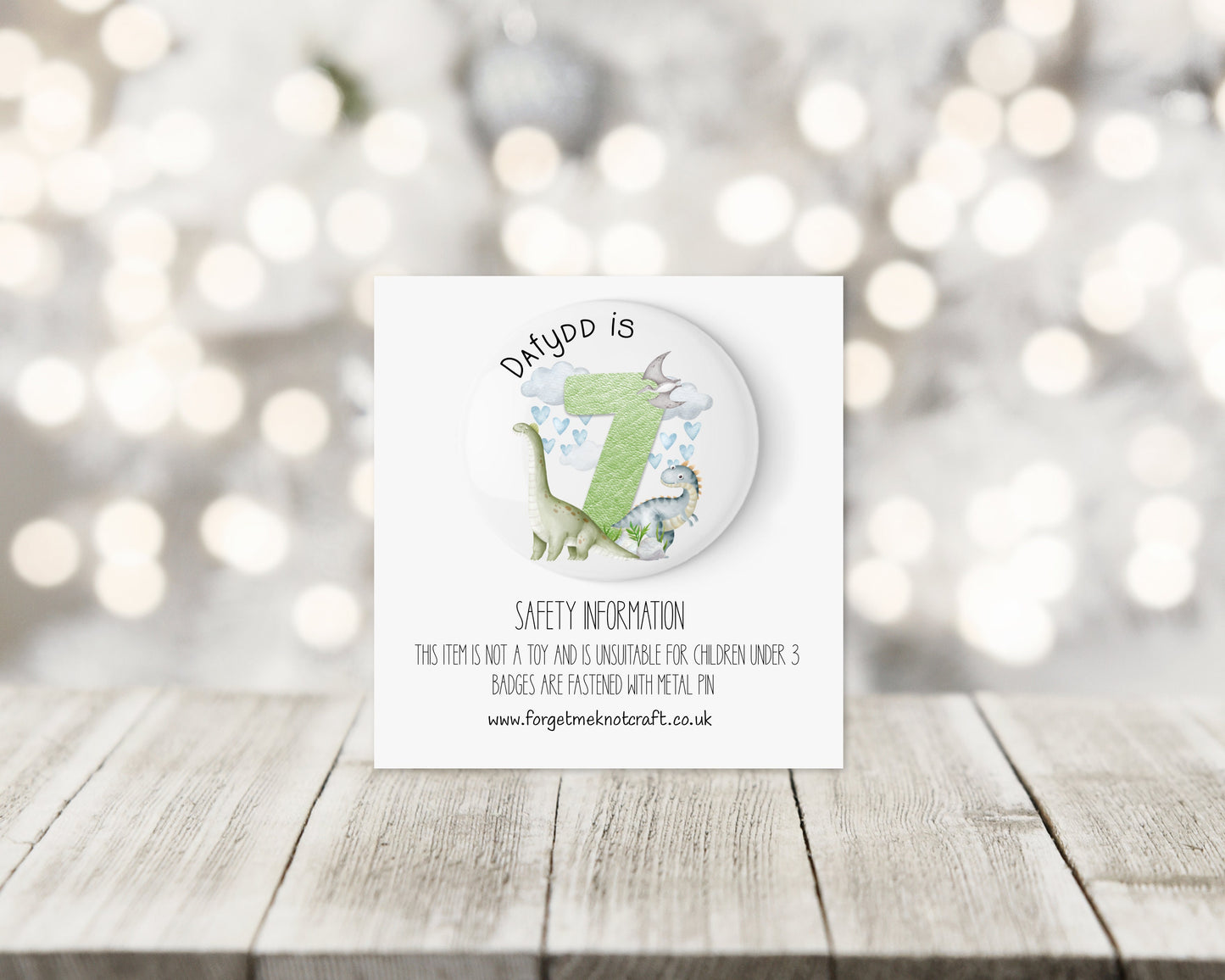 Welsh Birthday Card, Dino Birthday Card, Personalised Dino Birthday Card, Birthday Badge For Kids, Personalised Birthday Card