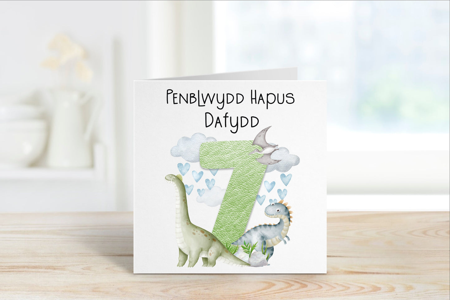 Welsh Birthday Card, Dino Birthday Card, Personalised Dino Birthday Card, Birthday Badge For Kids, Personalised Birthday Card