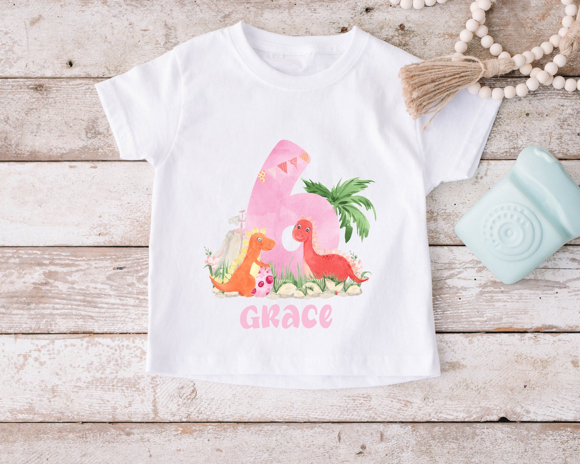 Birthday Dinosaur T-shirt, Personalised Dino T-shirt For Kids, Girls Tshirt, T Shirt For Kids, Kids Personalised Birthday Dino Tshirt