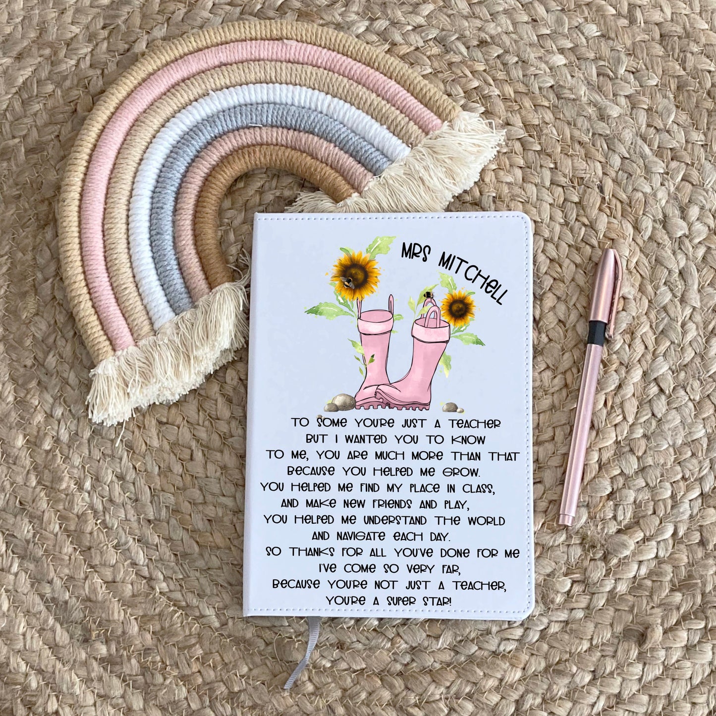 Teacher Gifts, Personalised Teacher Notebook, Gift For Teacher, Head Teacher Gift, End Of Term Gift