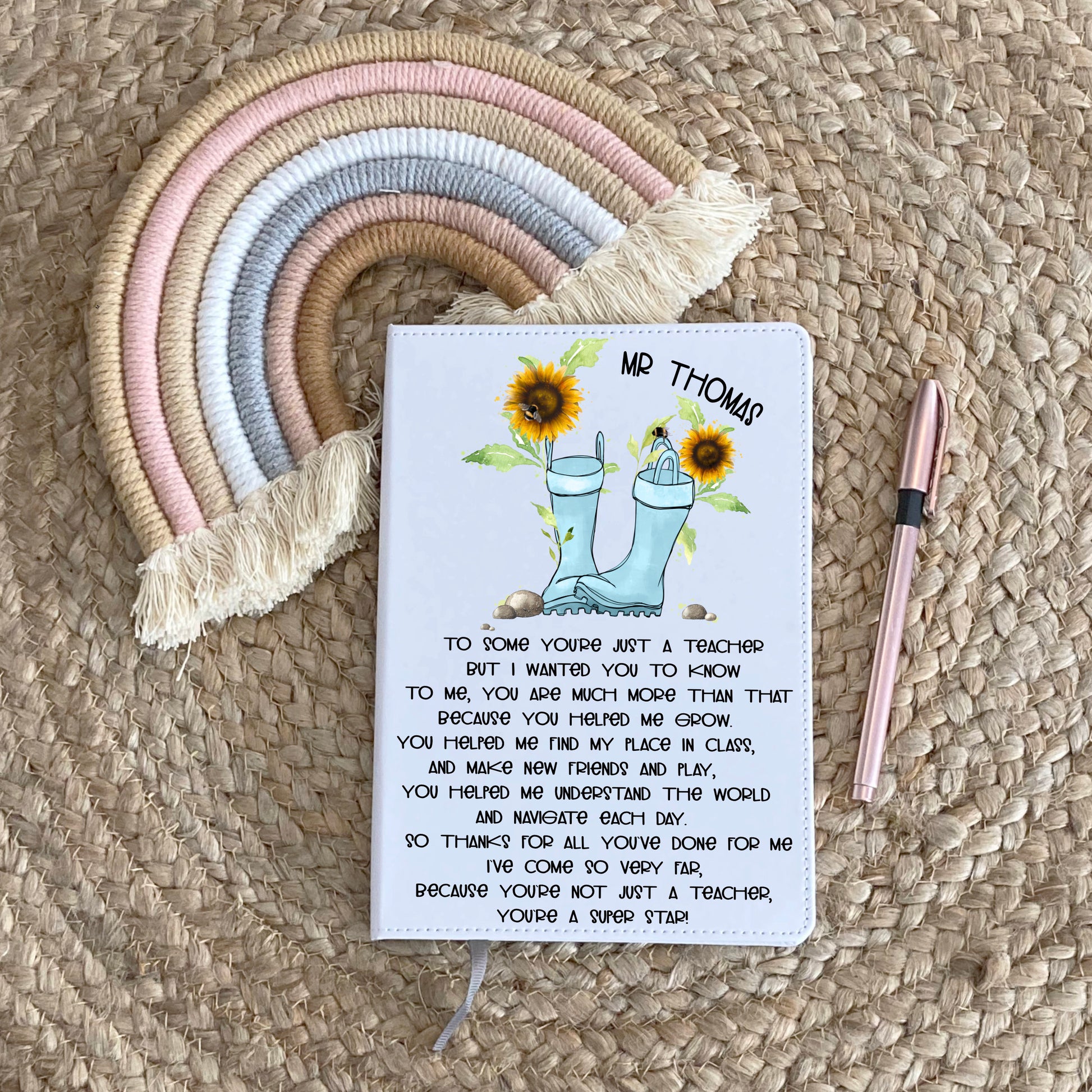 Teacher Gifts, Personalised Teacher Notebook, Gift For Teacher, Head Teacher Gift, End Of Term Gift