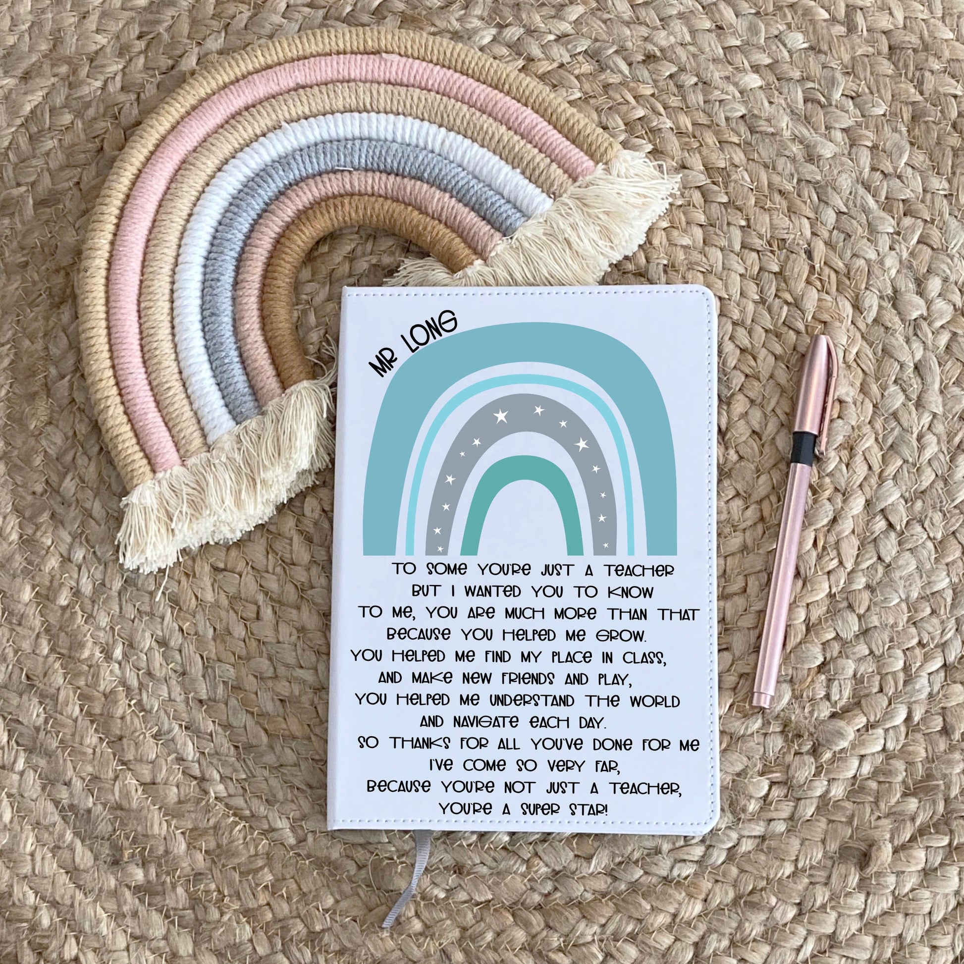 Teacher Gift, Personalised Teacher Notebook, Gift For Teacher, Head Teacher Gift, End Of Term Gift