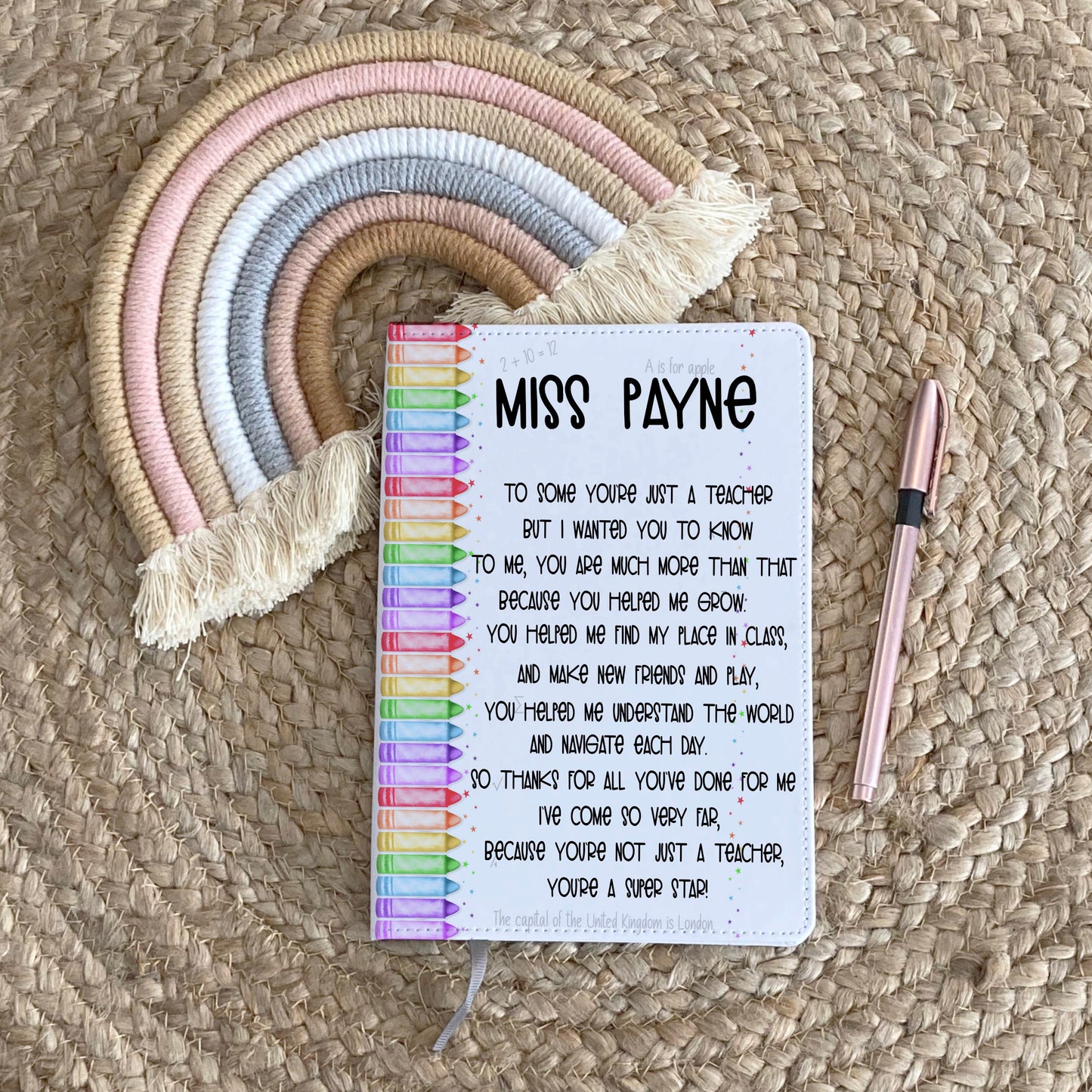 Personalised Teacher Gift, Personalised Teacher Notebook, Gift For Teacher, Head Teacher Gift, End Of Term Gift