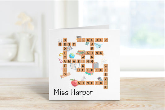 Teacher Card, Personalised Card For Teacher, Thank You Teacher Card, Head Teacher Card, TA Card