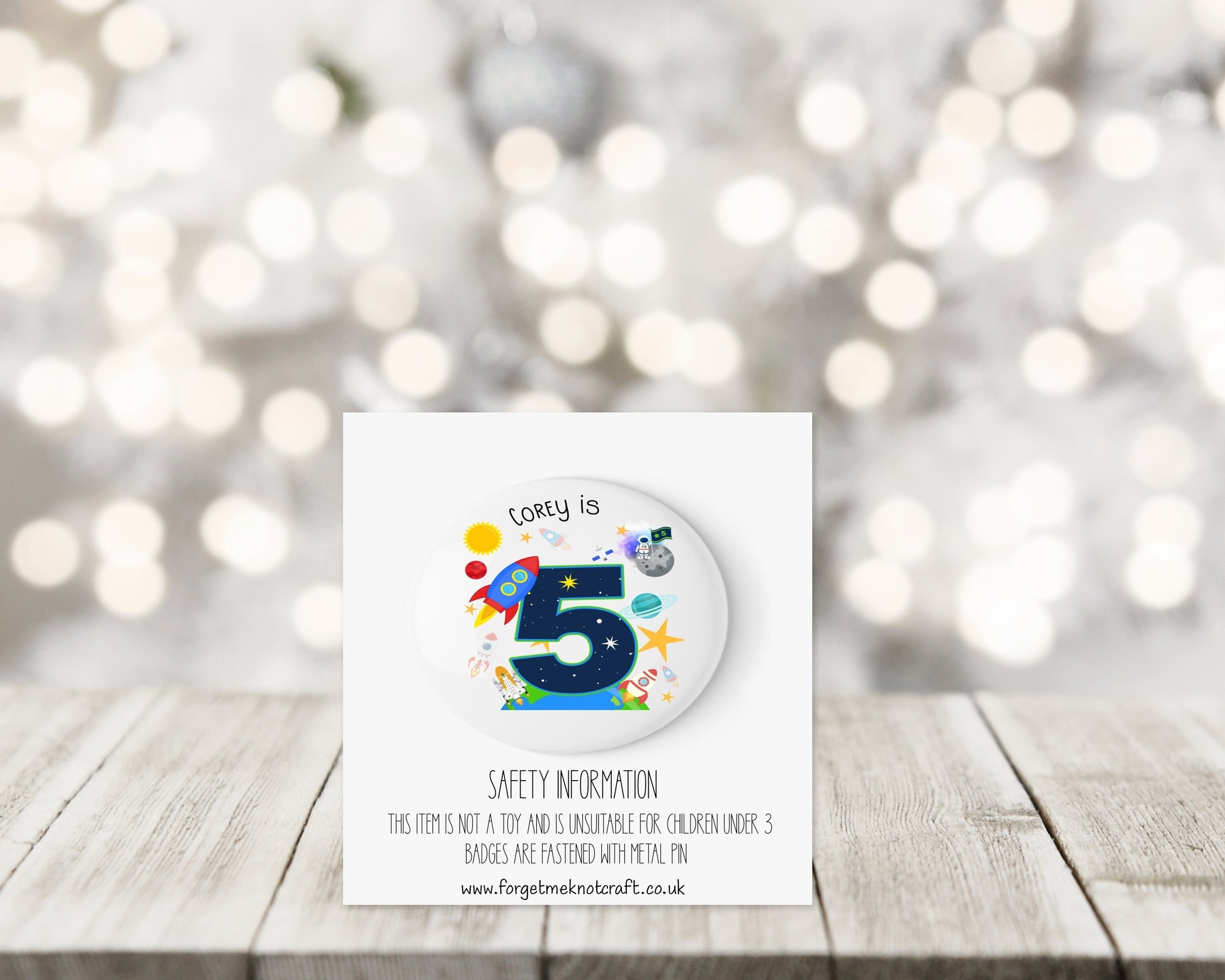 Kids Birthday Badge, Birthday Badge For Kids, Any Age Birthday Badge, Rocket Badge, Badge For Boys, Badge For Girls