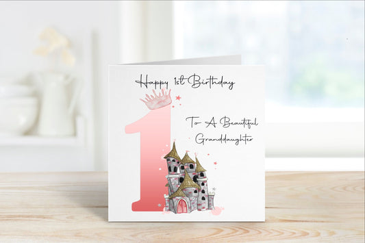 1st Birthday Card, Granddaughter Birthday Card, Birthday Card For Granddaughter, Daughter Birthday, Niece Birthday Card