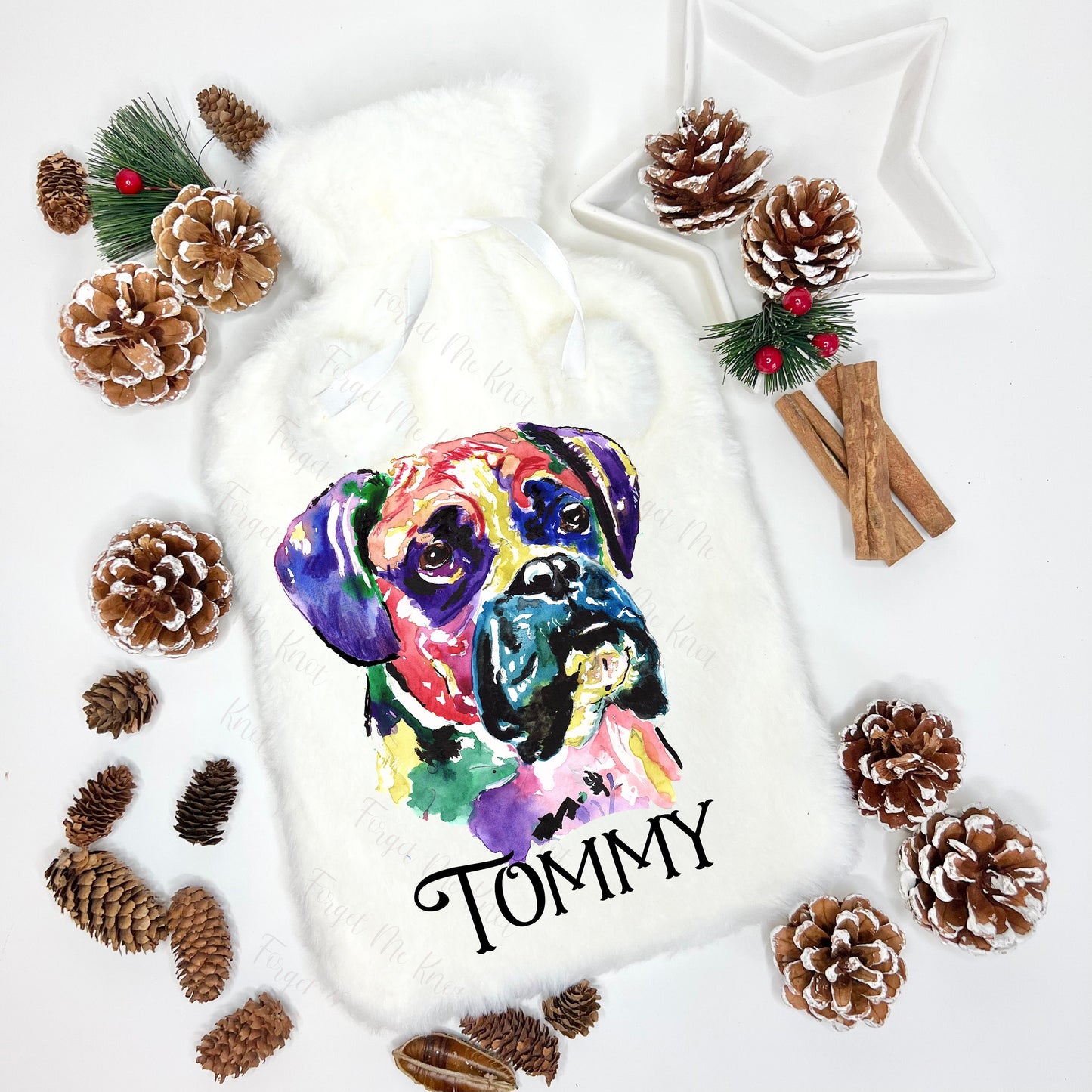 Hot Water Bottle, Personalised Hot Water Bottle, Animal Hot Water Bottle, Christmas Gift For Granddaughter, Christmas Gift For Grandson