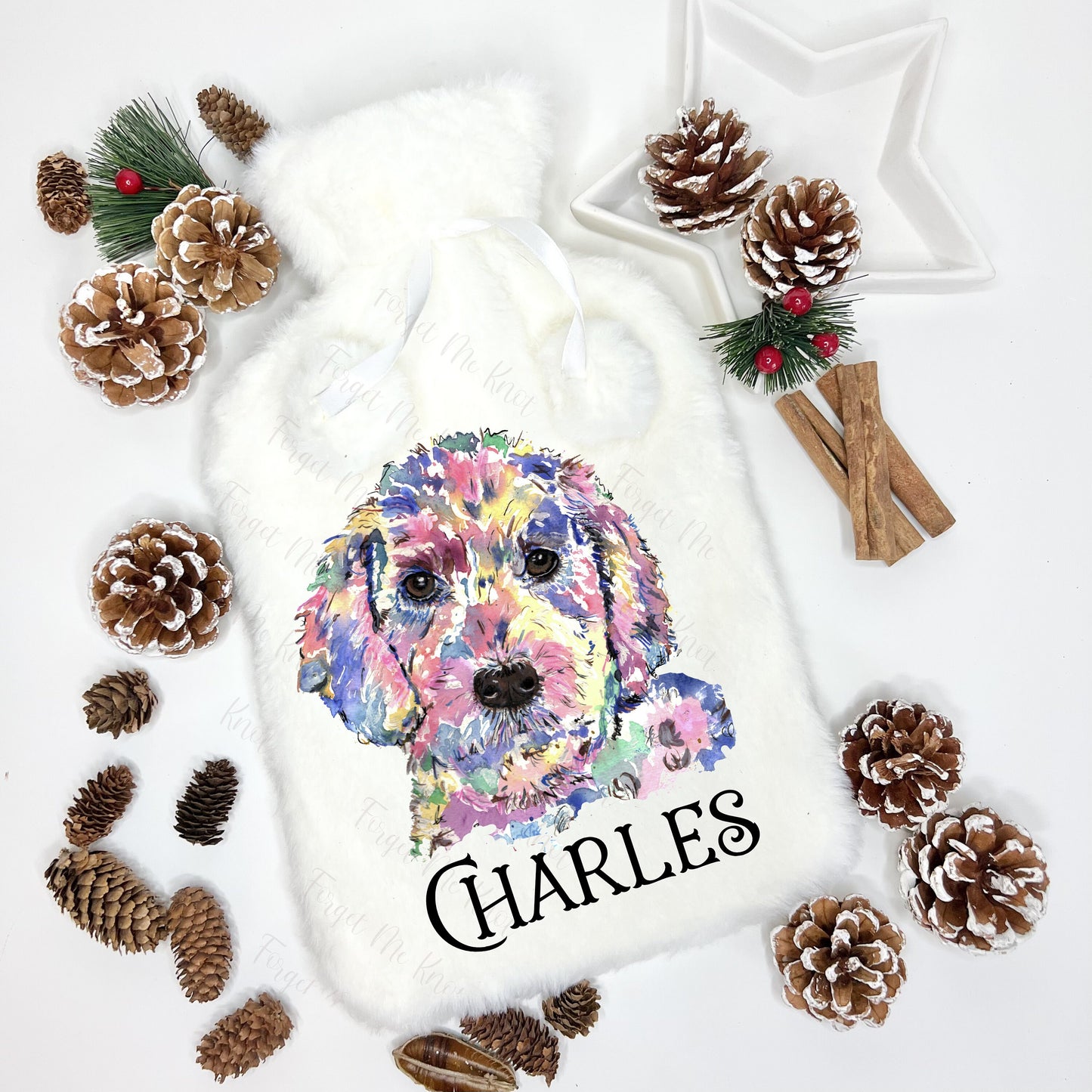 Hot Water Bottle, Personalised Hot Water Bottle, Animal Hot Water Bottle, Christmas Gift For Granddaughter, Christmas Gift For Grandson