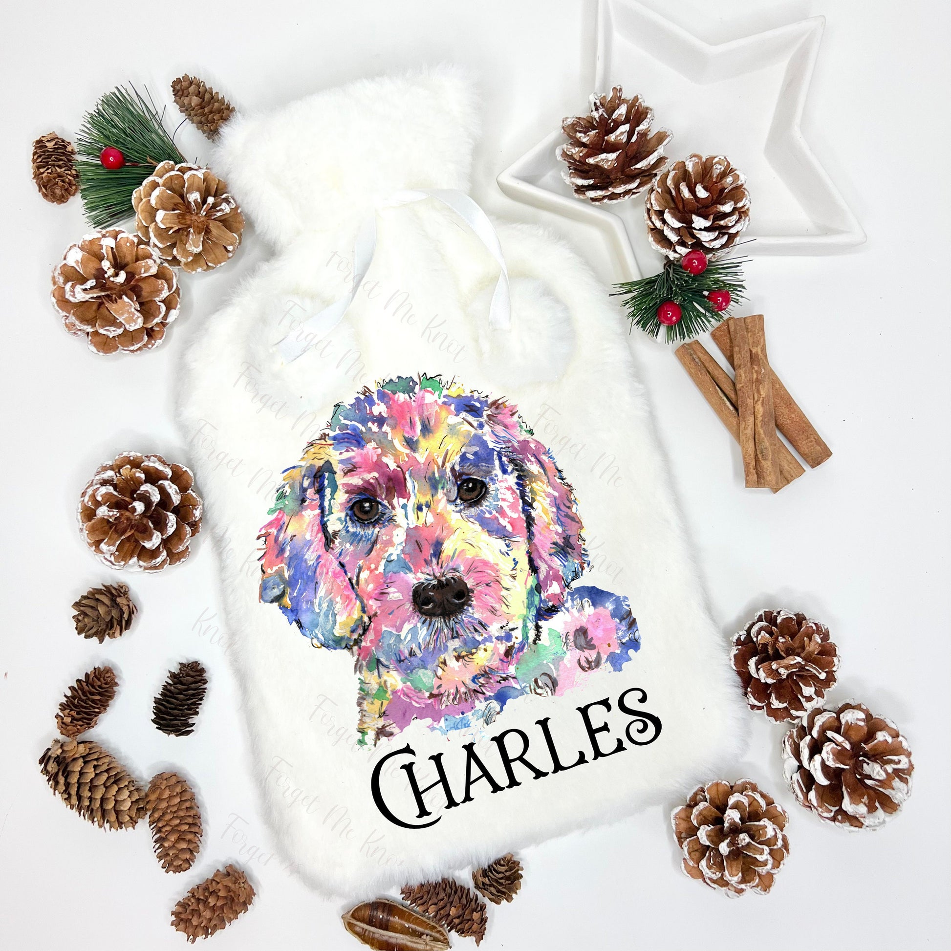 Whippet Gift, Hot Water Bottle, Personalised Hot Water Bottle, Animal Hot Water Bottle, Gift For Granddaughter, Christmas Gift For Grandson