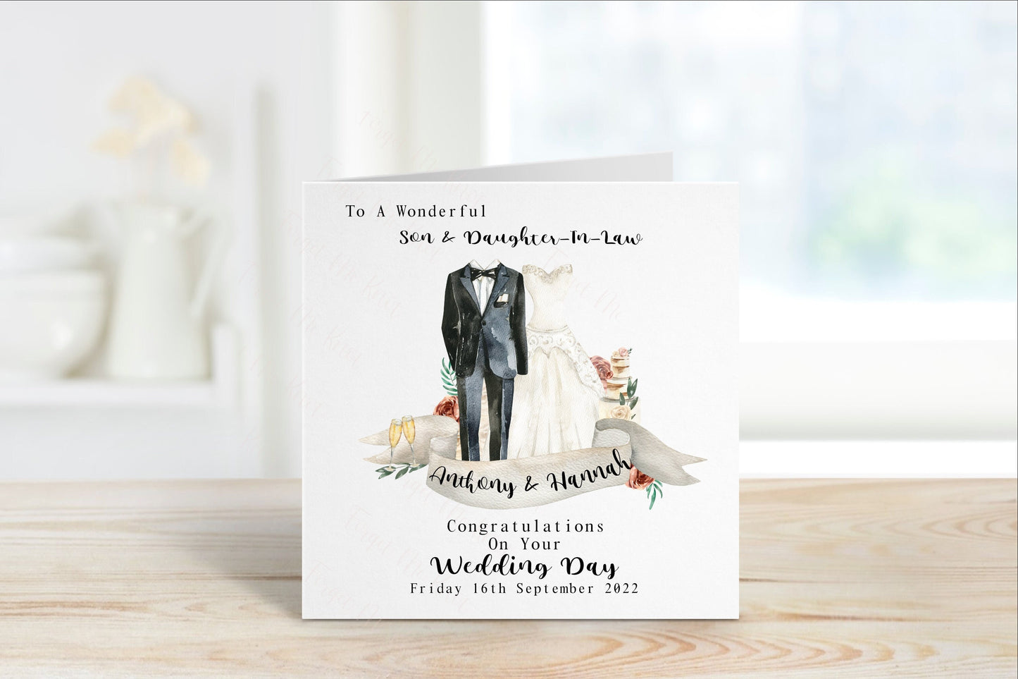 Wedding Card, Son Wedding Card, Daughter Wedding Card, Wedding Day Card For Special Couple