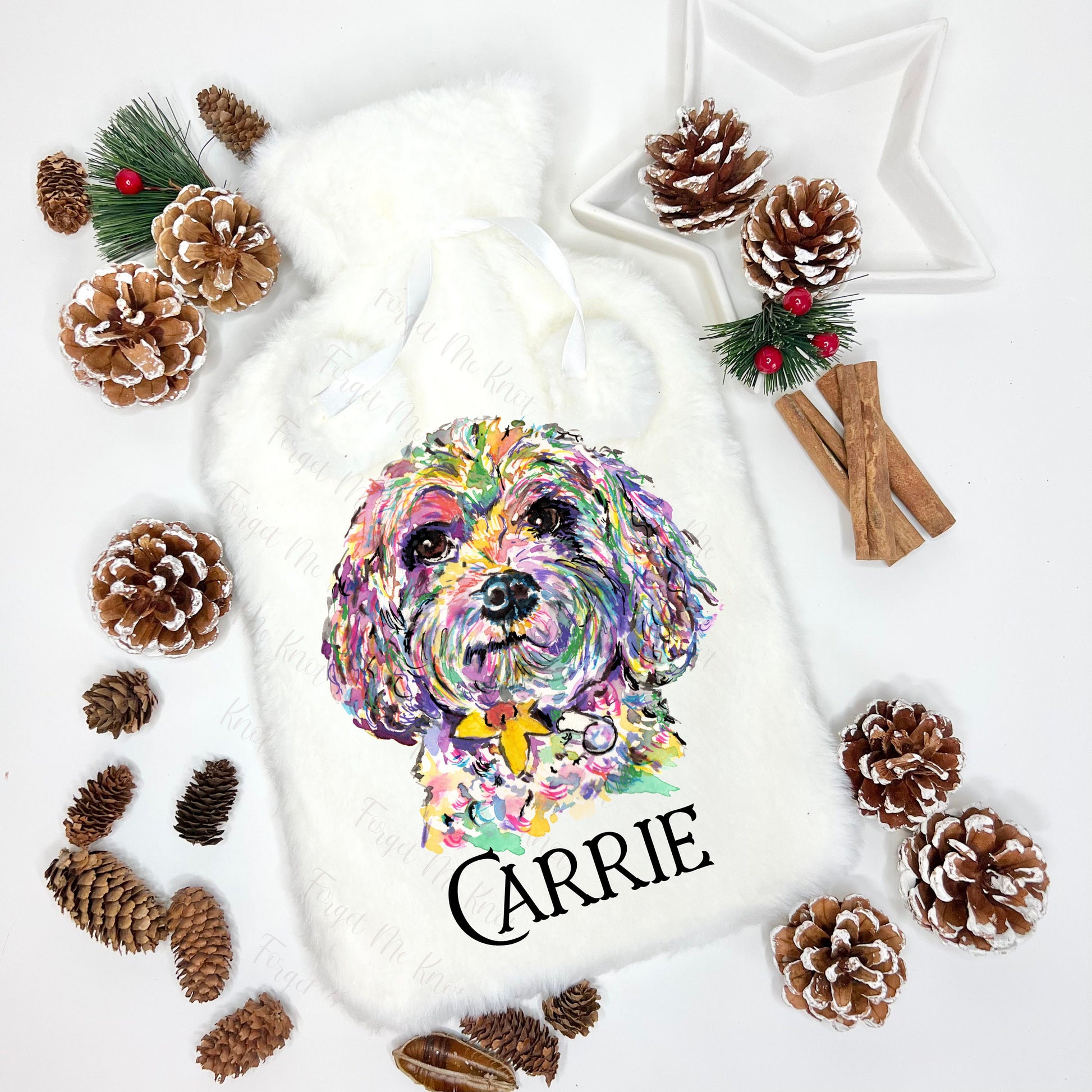 Yorkshire terrier Gift, Hot Water Bottle, Personalised Hot Water Bottle, Dog Hot Water Bottle, Christmas Gift For Granddaughter