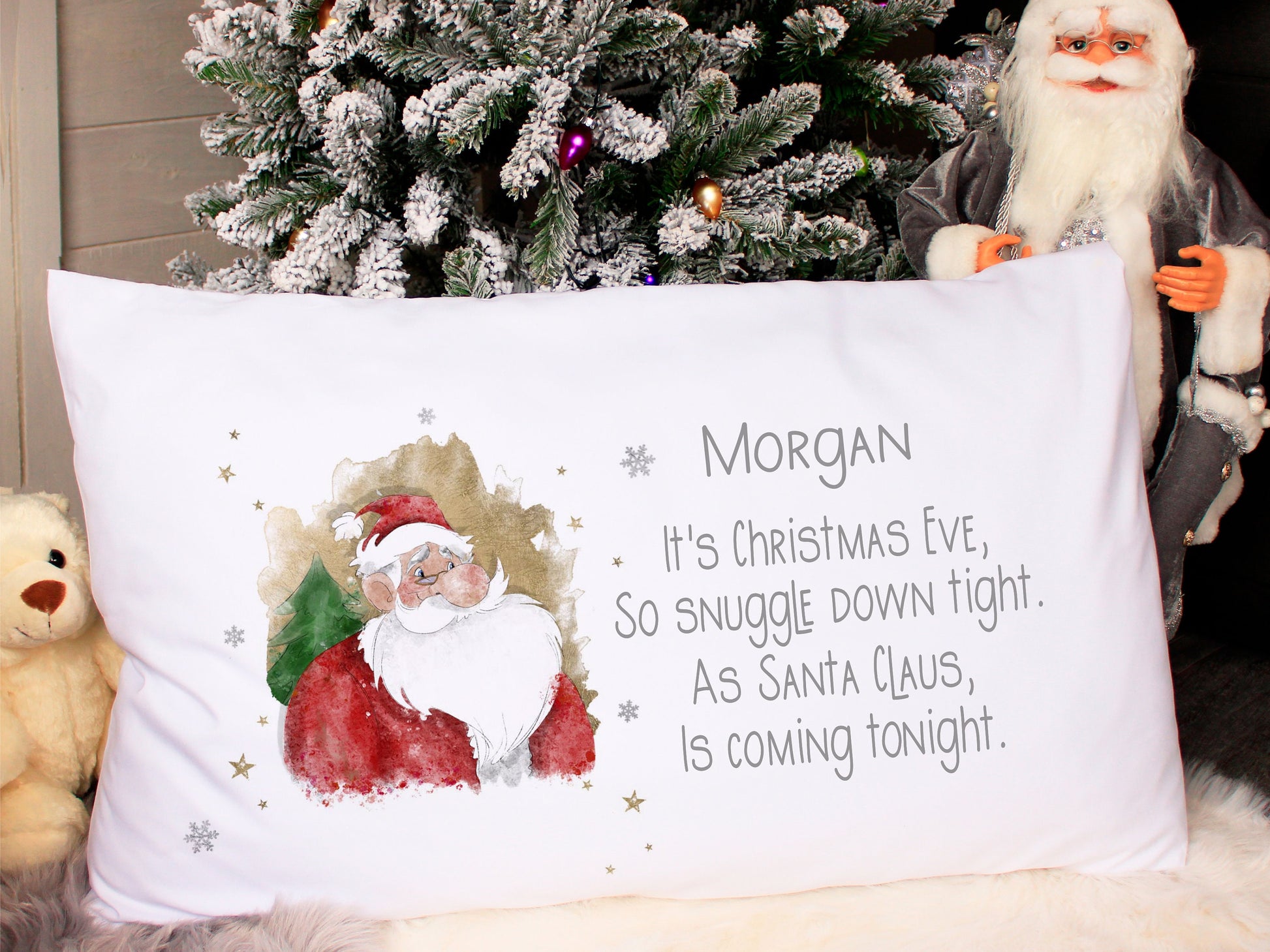 Christmas Eve Pillowcase, Christmas Pillowcase, Personalised Pillowcase