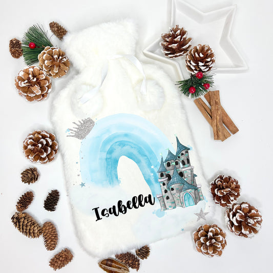 Hot Water Bottle, Fluffy Hot Water Bottle, Personalised Hot Water Bottle, Christmas Gift For Granddaughter, Christmas Gift For Grandson