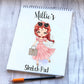 Sketchpad, Personalised Sketchbook, Personalised Sketch Pad, Sketchbook, Gift For Granddaughter, Gift For Daughter