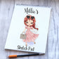 Sketchpad, Personalised Sketchbook, Personalised Sketch Pad, Sketchbook, Gift For Granddaughter, Gift For Daughter