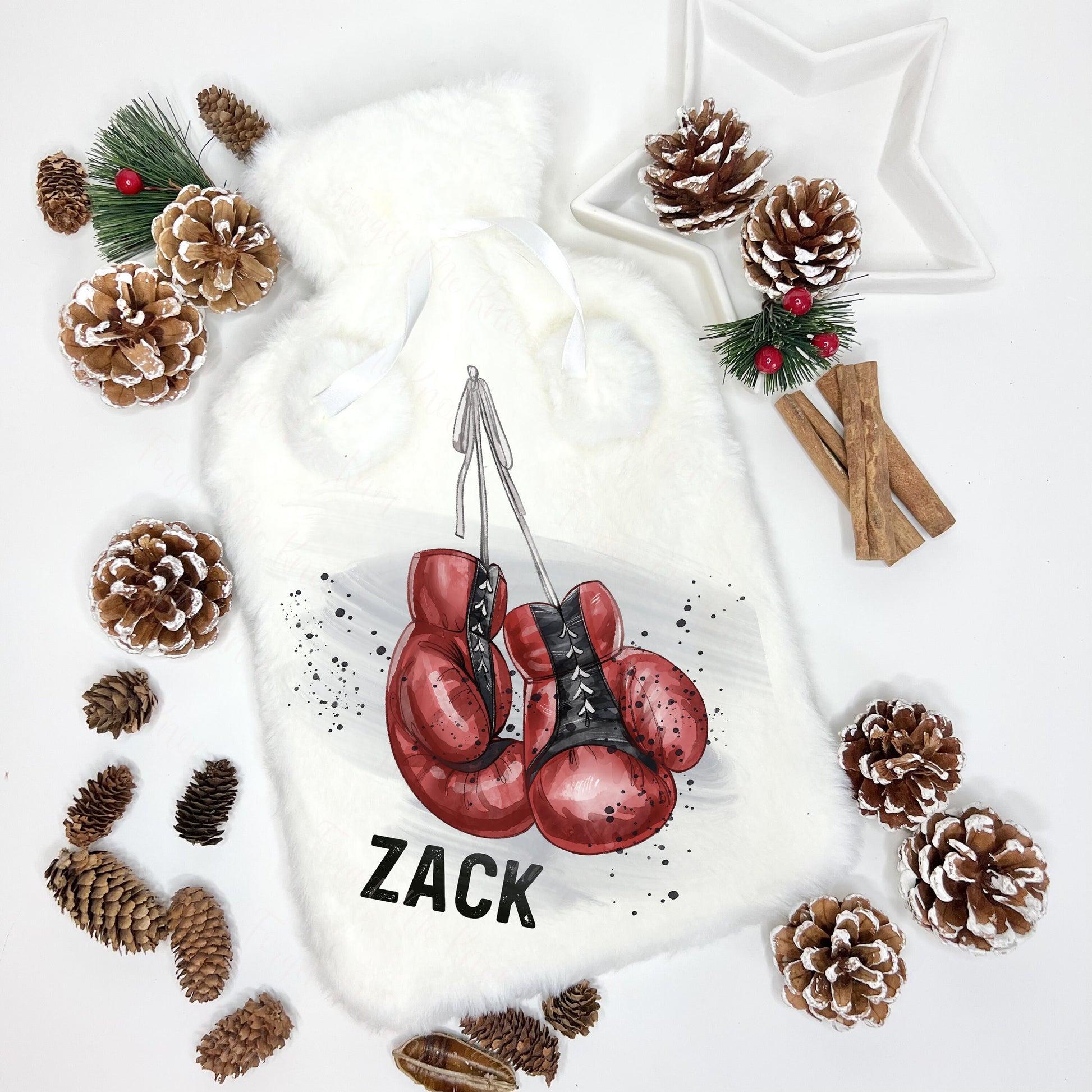 Fluffy Hot Water Bottle, Personalised Hot Water Bottle, Christmas Gift Boys, Xmas Gift For Grandson, Xmas Son, Hot Water Bottle, Boxing Gift