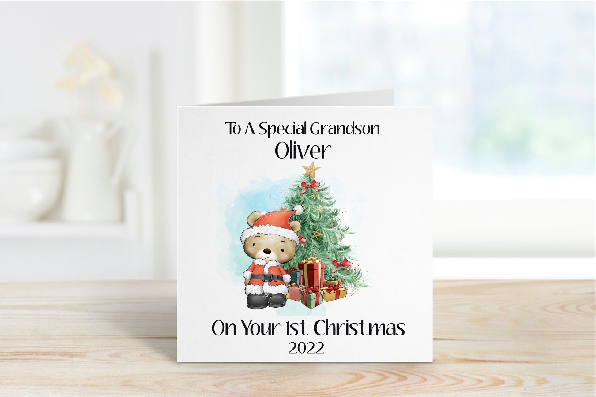 Grandson 1st Christmas Card, Christmas Card For Grandson, Grandson Christmas Card Personalised, First Christmas Card For Grandson