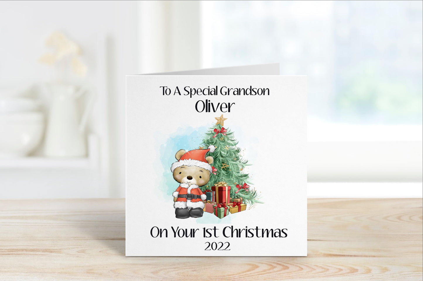 Grandson 1st Christmas Card, Christmas Card For Grandson, Grandson Christmas Card Personalised, First Christmas Card For Grandson
