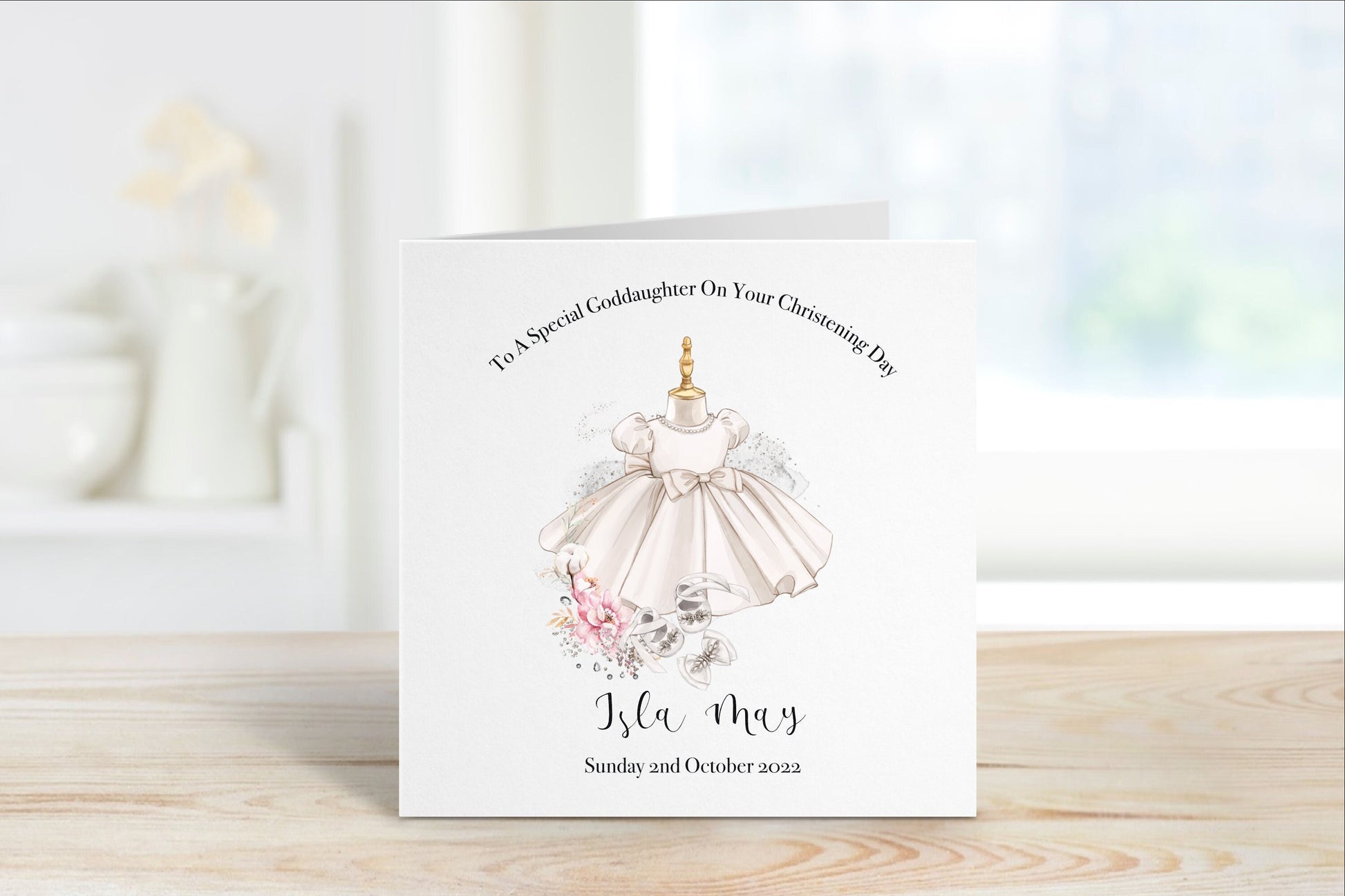 Christening Card, Personalised Christening Card For Goddaughter, Christening Card For Granddaughter, Baptism Card