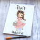 Personalised Sketchbook, Personalised Sketch Pad, Sketchbook, Gift For Granddaughter, Gift For Daughter