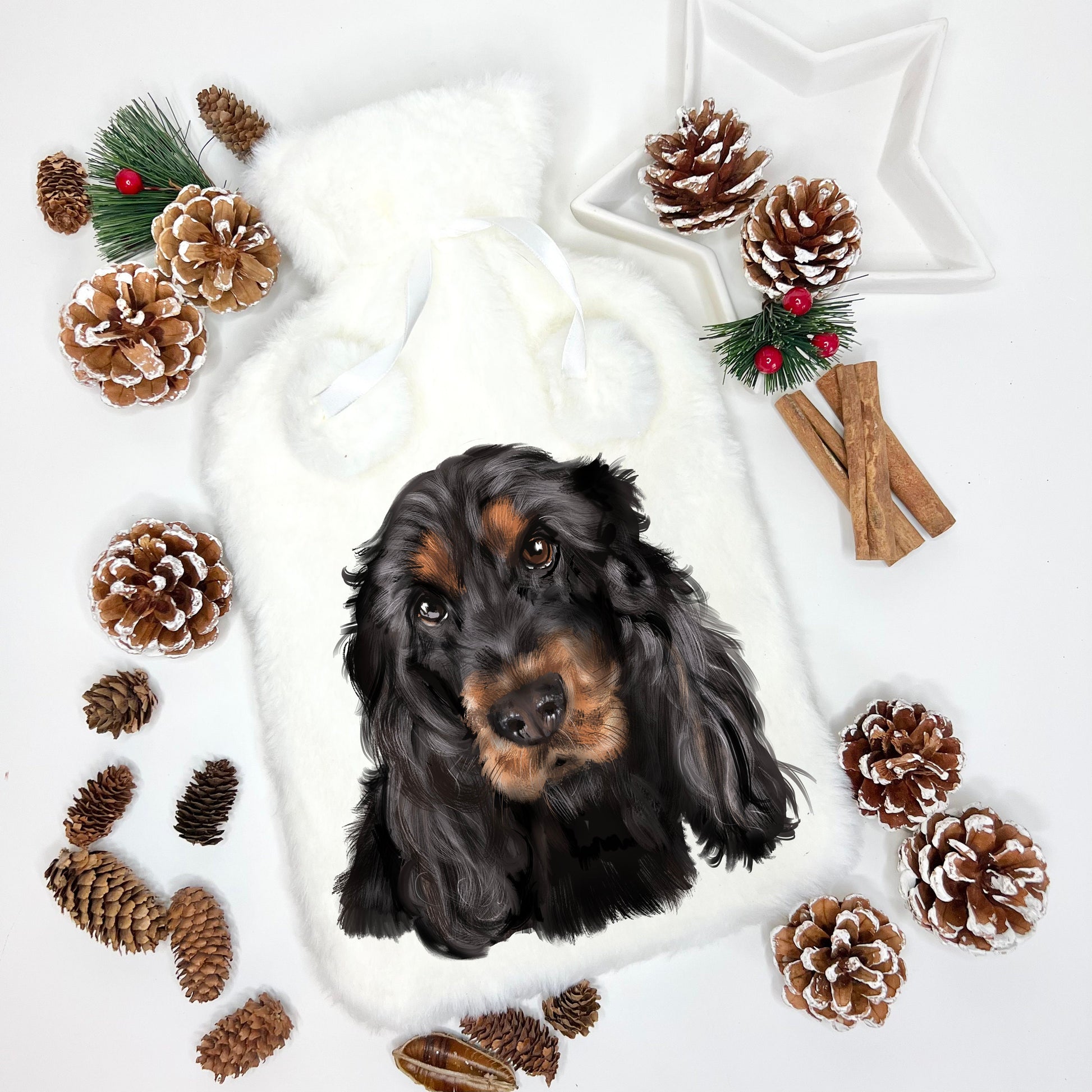 Cavalier King Charles Gift, Fluffy Hot Water Bottle, Personalised Hot Water Bottle, Hot Water Bottle, Christmas Gift, Dog Gifts,
