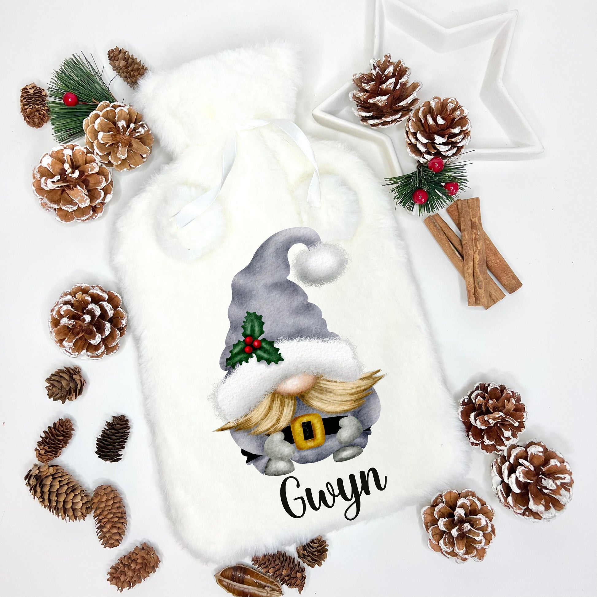 Gonk Gifts, Gonk Hot Water Bottle, Fluffy Hot Water Bottle, Personalised Hot Water Bottle, Gonk Christmas Gift Girls, Hot Water Bottle