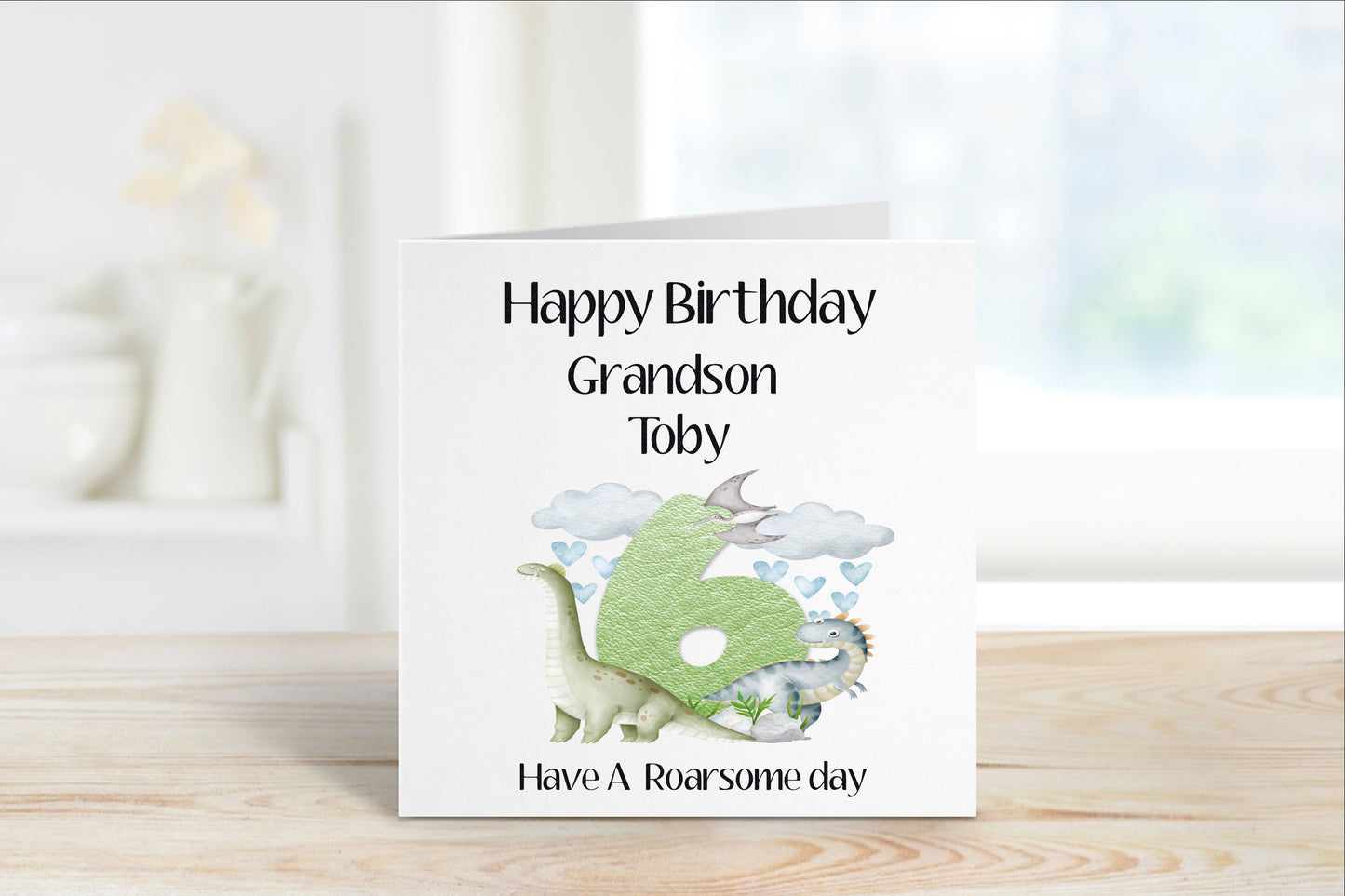 Grandson Birthday Card, Granddaughter Birthday Card, Grandson 1st Birthday Card, Dinosaur Birthday Card, Any Age Card