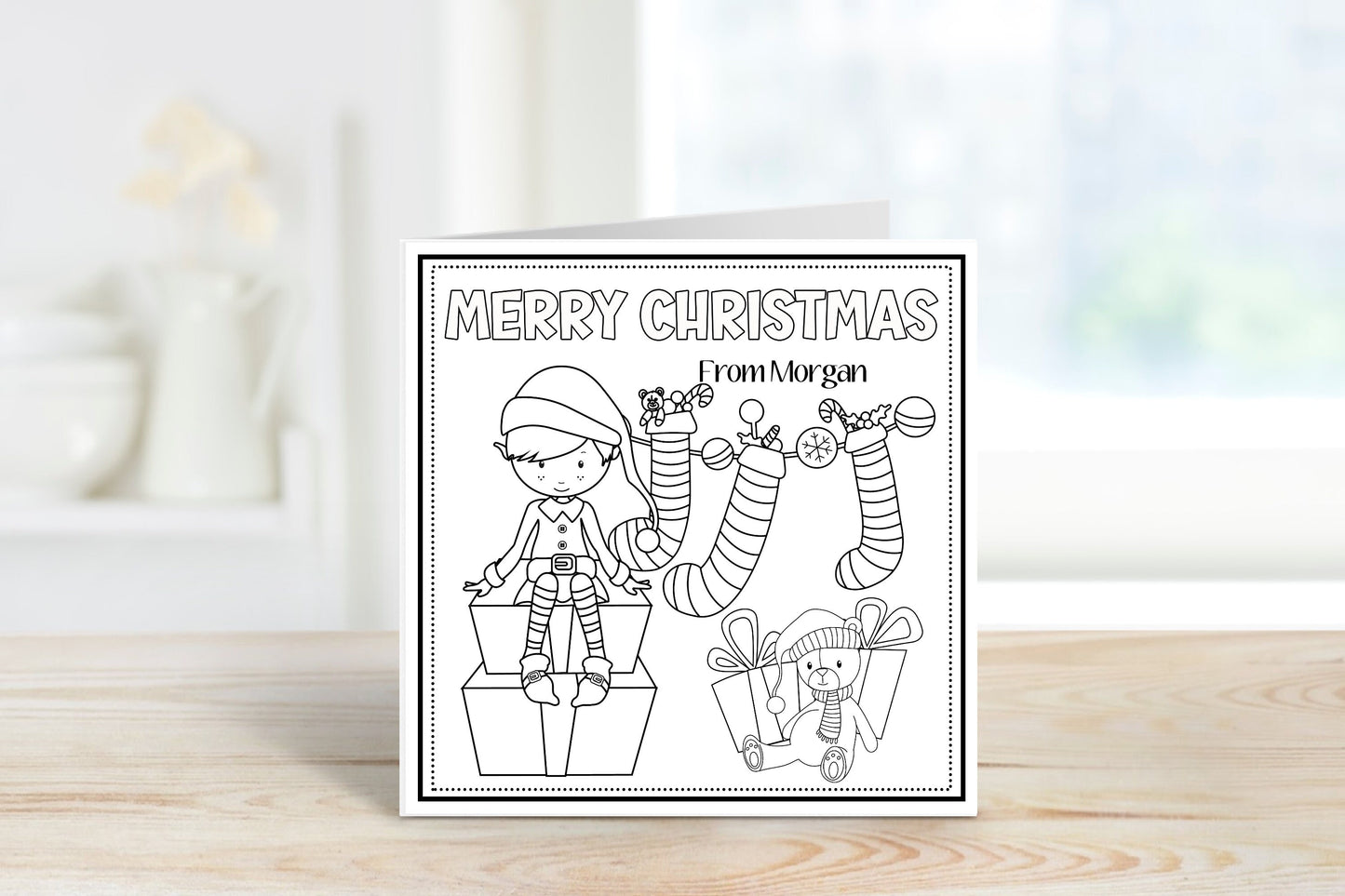 Colour Your Own Christmas Cards, Kids Colour Your Own Christmas Cards, Children's Card Activity Pack