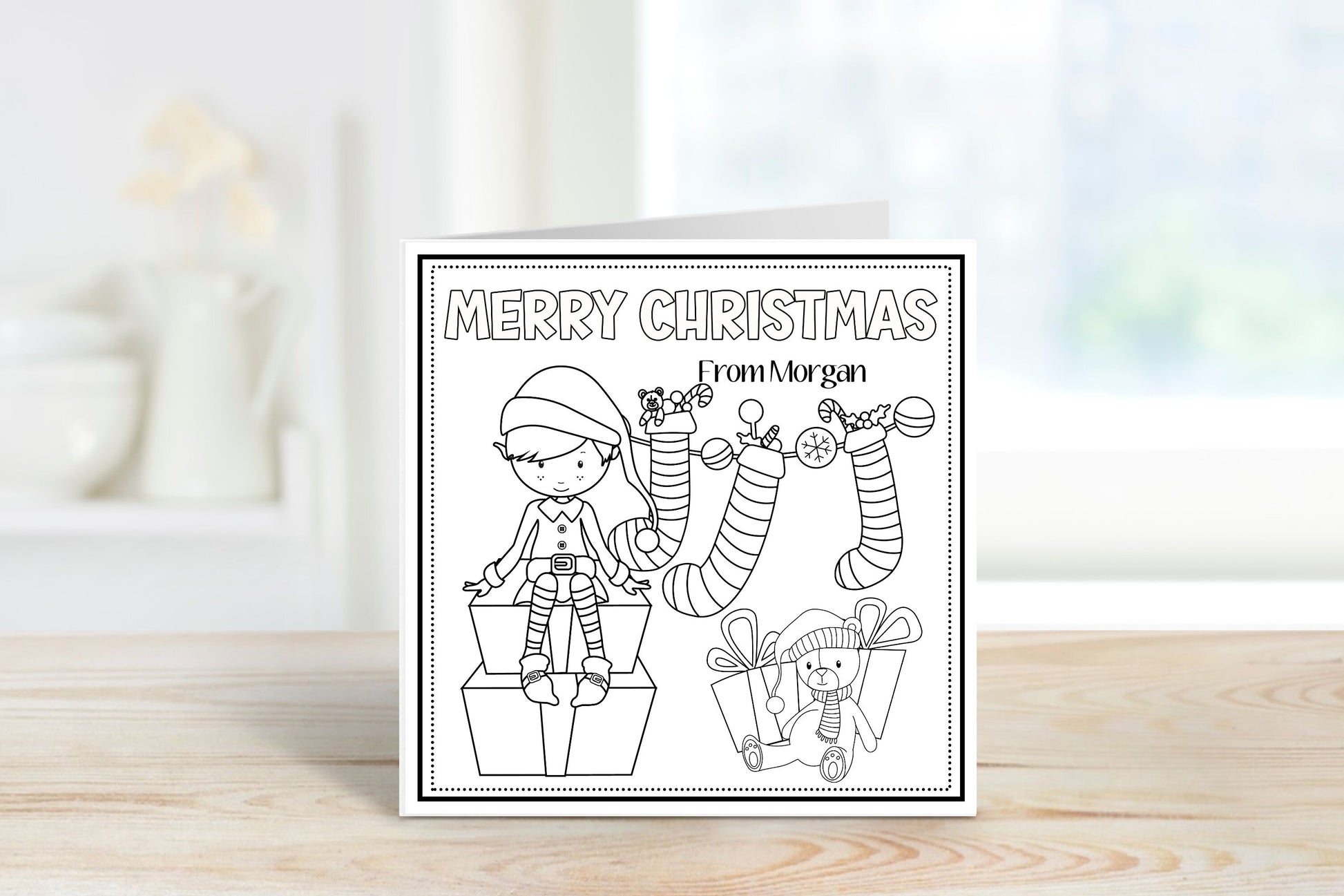 Colour Your Own Christmas Cards, Kids Colour Your Own Christmas Cards, Children's Card Activity Pack