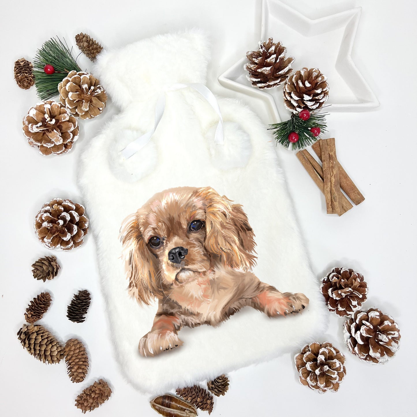 Cocker Spaniel Gift, Fluffy Hot Water Bottle, Personalised Hot Water Bottle, Hot Water Bottle, Christmas Gift, Dog Gifts,