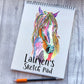 Sketchbook, Horse Sketch Book, Personalised Sketchbook, Personalised Sketch Pad, Sketchbook, Gift For Granddaughter, Gift For Daughter