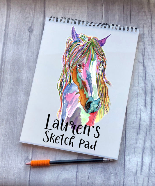 Sketchbook, Horse Sketch Book, Personalised Sketchbook, Personalised Sketch Pad, Sketchbook, Gift For Granddaughter, Gift For Daughter