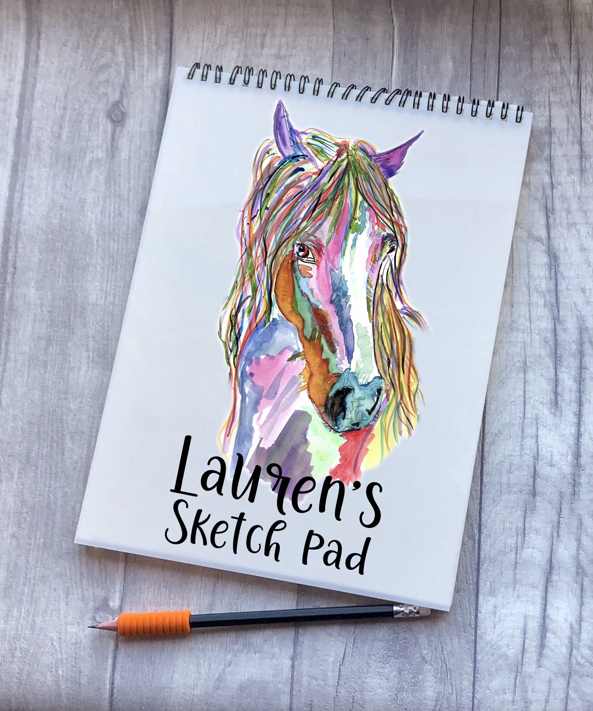 Sketchbook, Horse Sketch Book, Personalised Sketchbook, Personalised Sketch Pad, Sketchbook, Gift For Granddaughter, Gift For Daughter