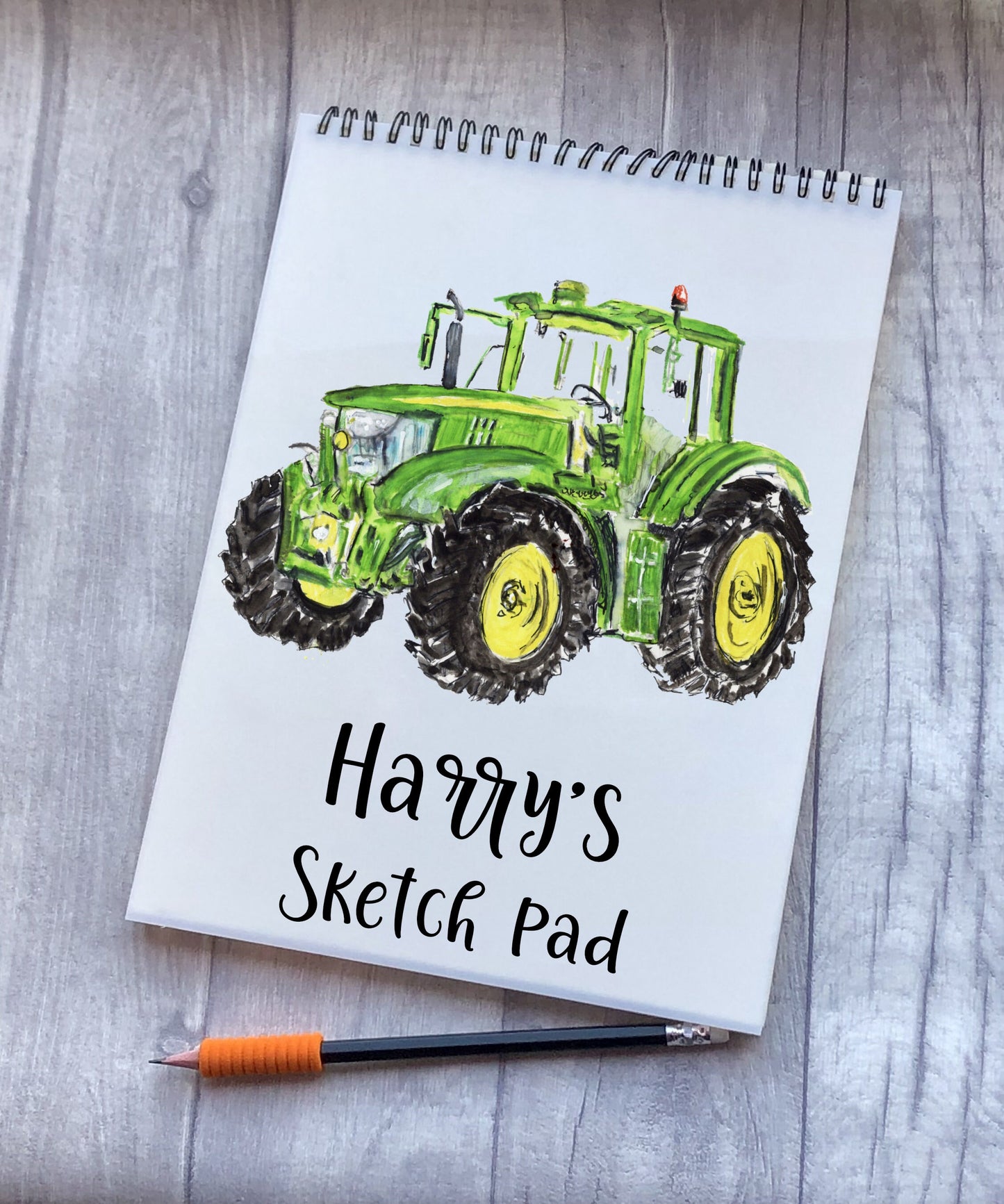 Sketchbook, Tractor Sketch Book, Personalised Sketchbook, Personalised Sketch Pad, Sketchbook, Gift For Grandson, Gift For Son, Tractor Gift