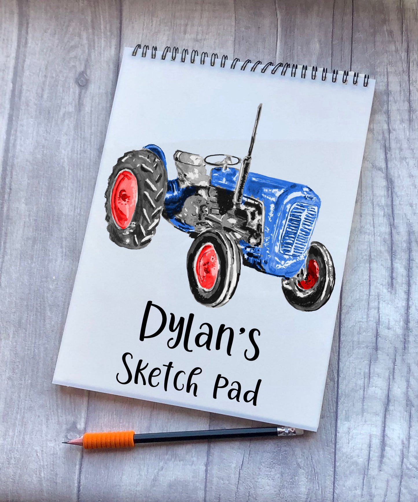 Sketchbook, Tractor Sketch Book, Personalised Sketchbook, Personalised Sketch Pad, Sketchbook, Gift For Grandson, Gift For Son, Tractor Gift