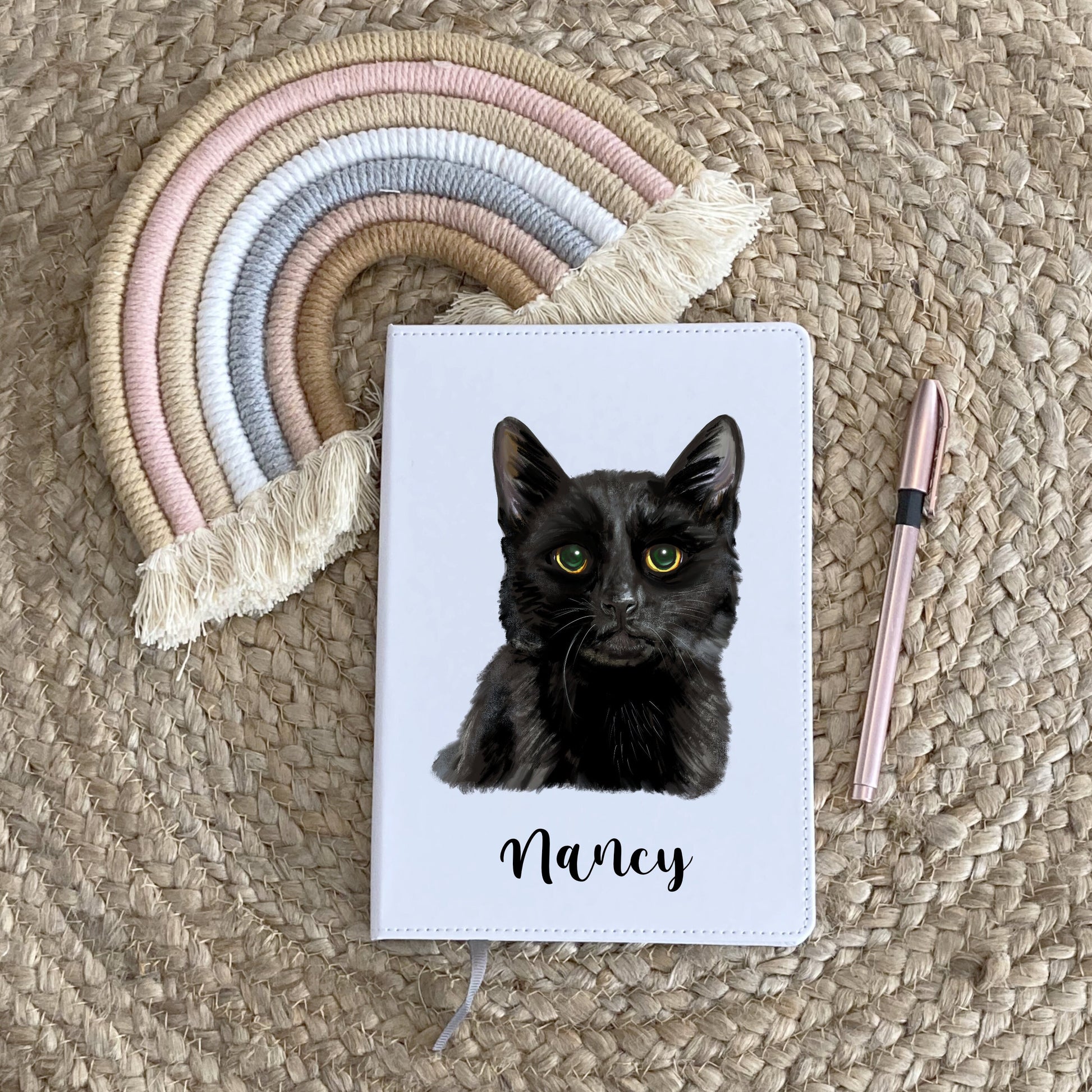 Cat Gift, Black Cat Notebook, Personalised Notebook, Personalised Gift For Her, Positivity Gifts, Positive Affirmation Gifts, Journal