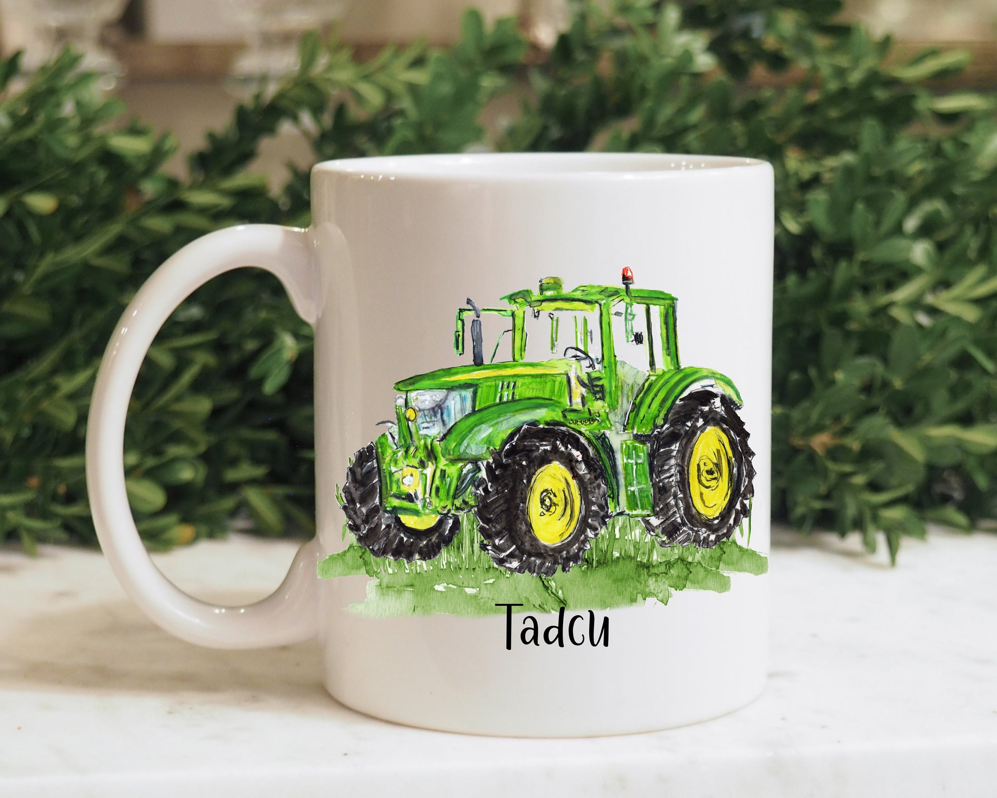 Tractor Gifts, Christmas Gifts, Tractor Mug For Grampy, Mug Gift Set For Him, Blue Tractor Mug, Green Tractor Mug